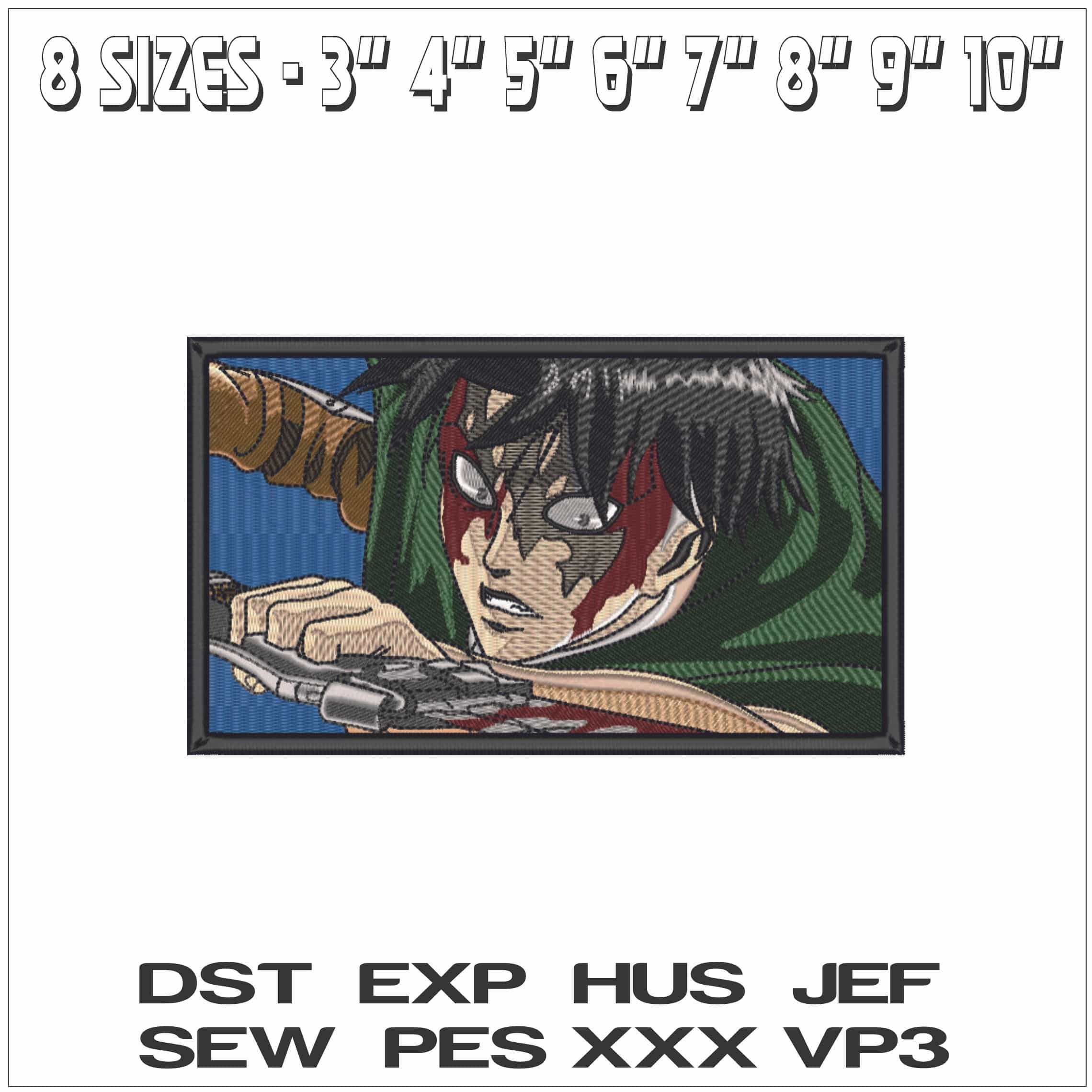 Levi Ackerman - Attack on Titan - Anime-Elegant embroidery design file - instant download — view 2