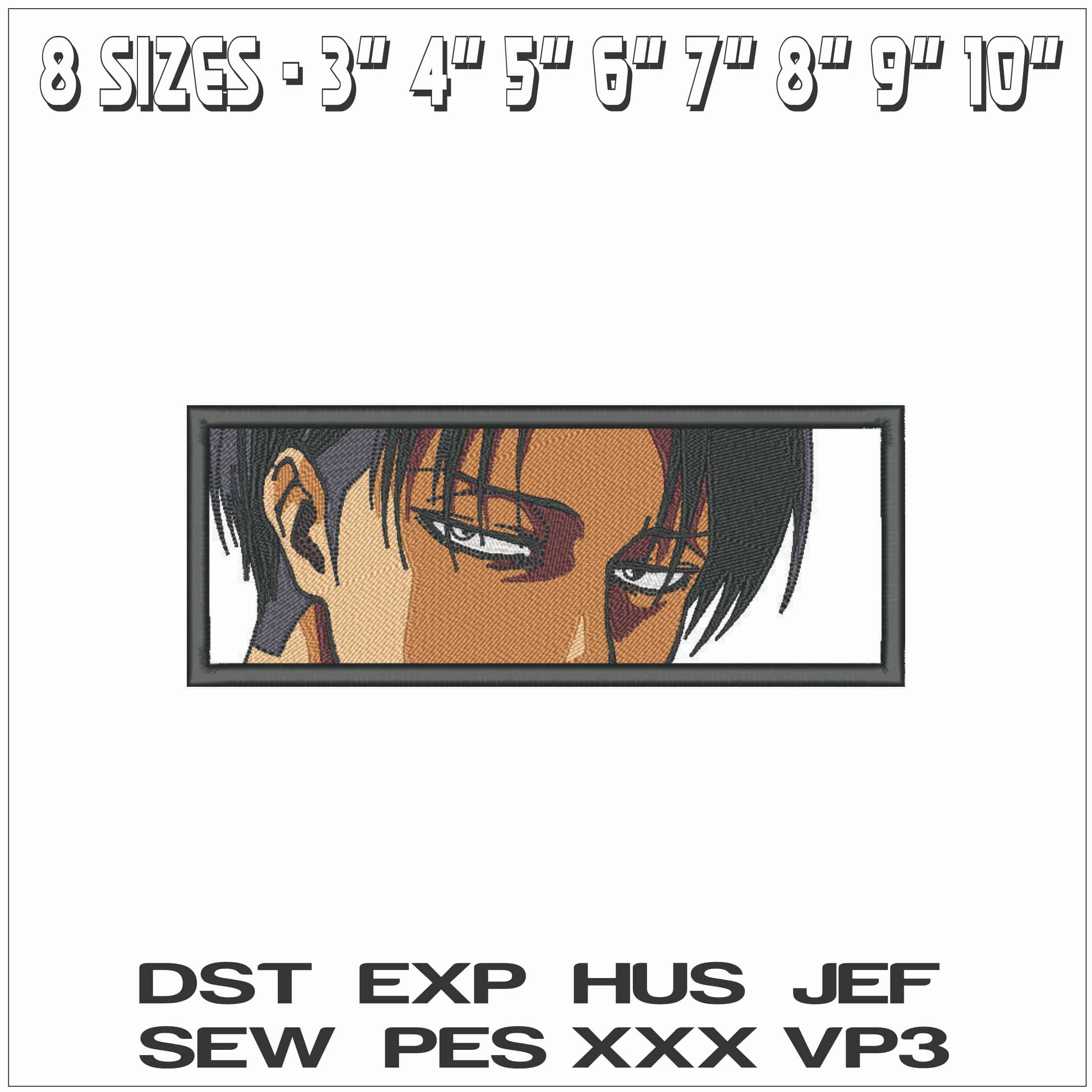 Levi Mirada - Attack on Titan - Anime-Elegant embroidery design file - instant download — view 2