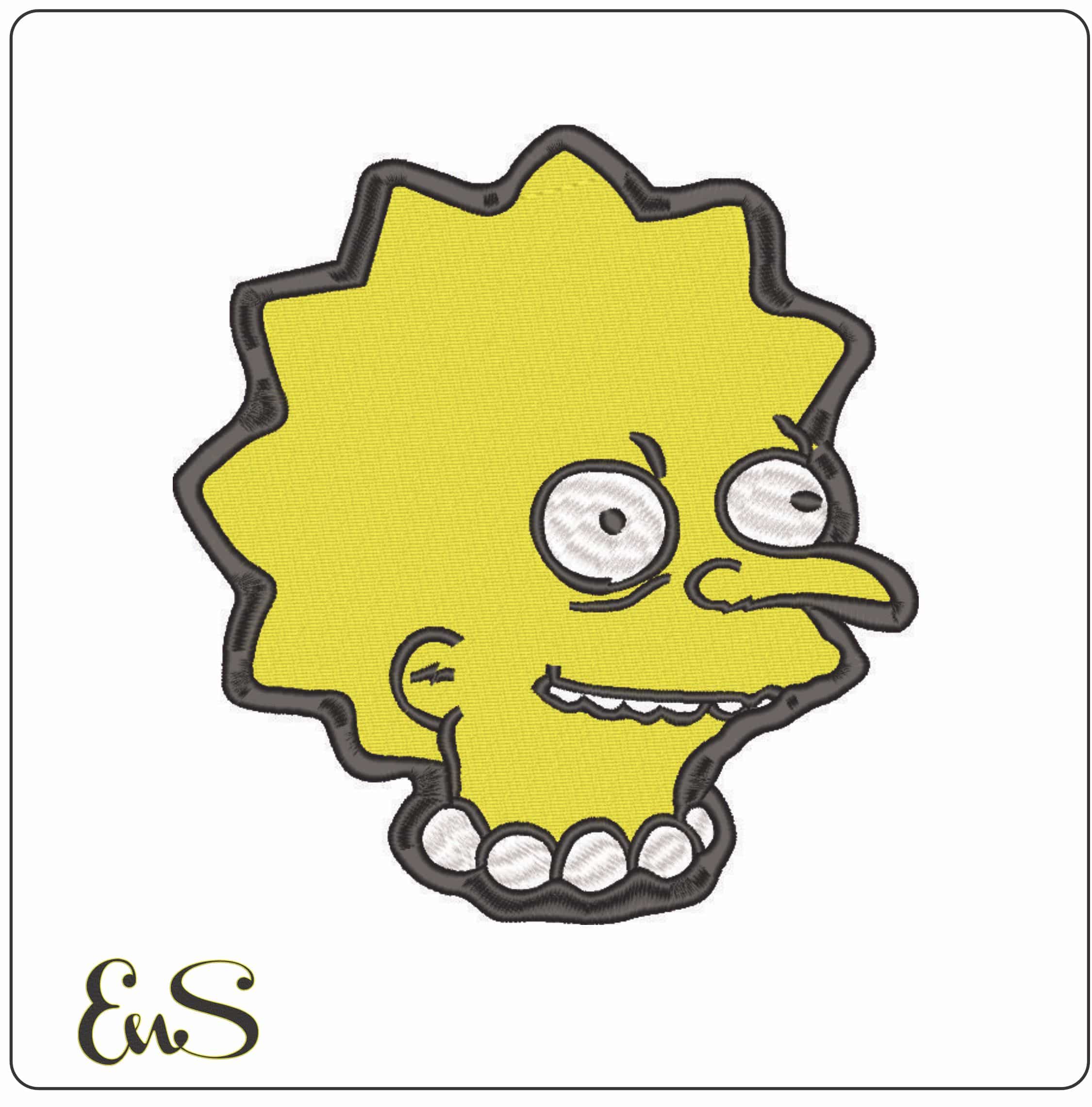 Lisa Burns Head - The Simpsons-Elegant embroidery design file - instant download