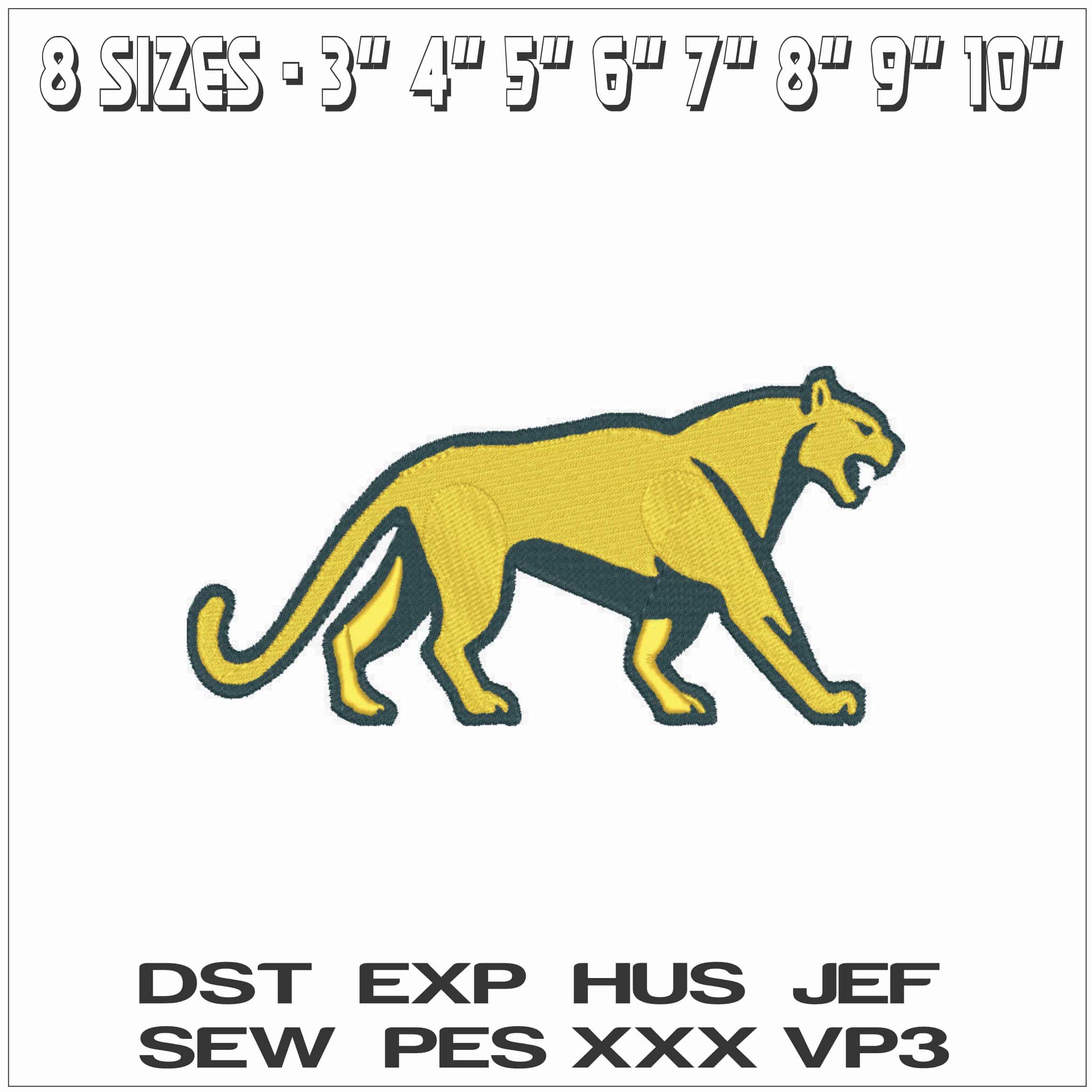 Los Pumas-Elegant embroidery design file - instant download — view 2