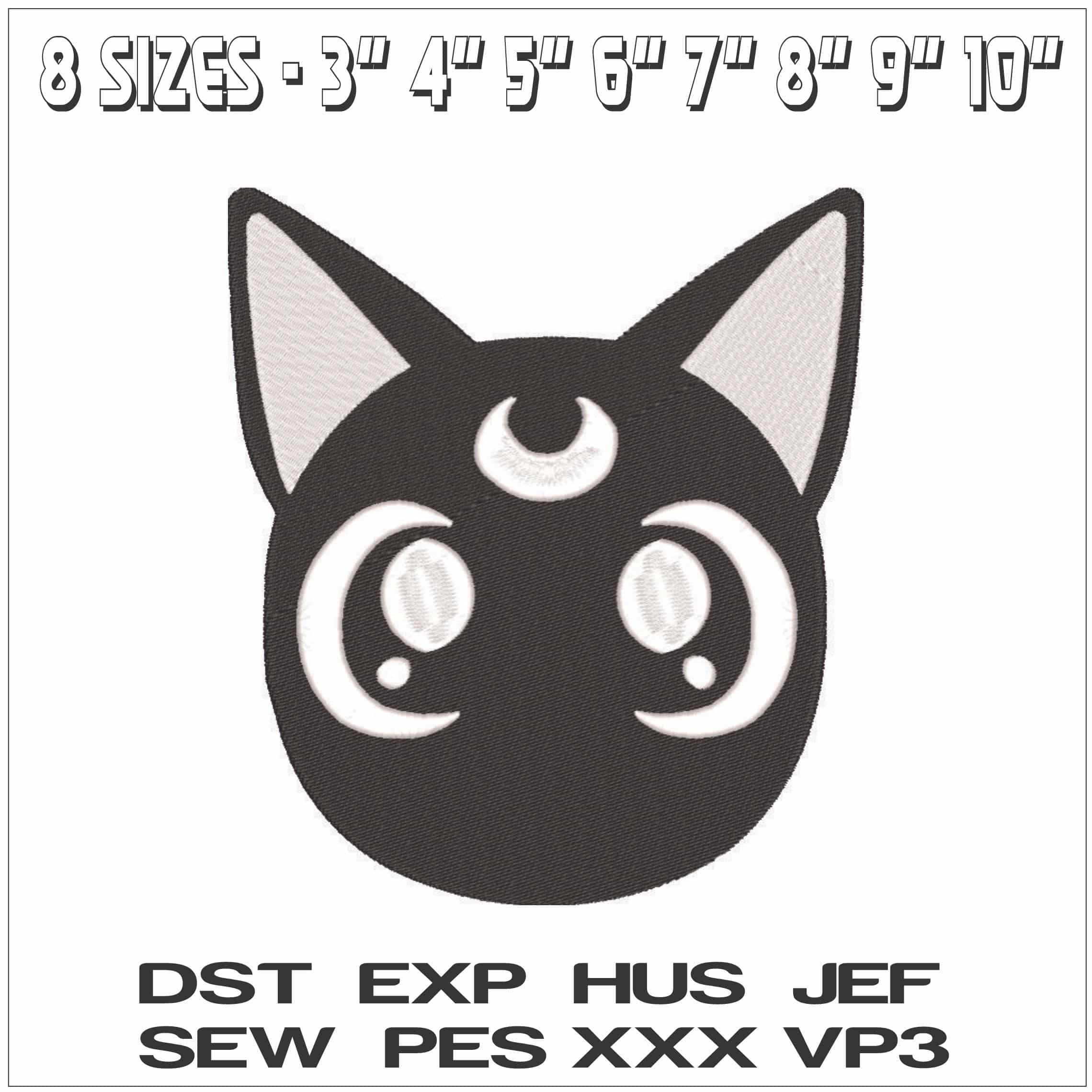 Luna Sailor - Sailor Moon - Anime-Elegant embroidery design file - instant download — view 2