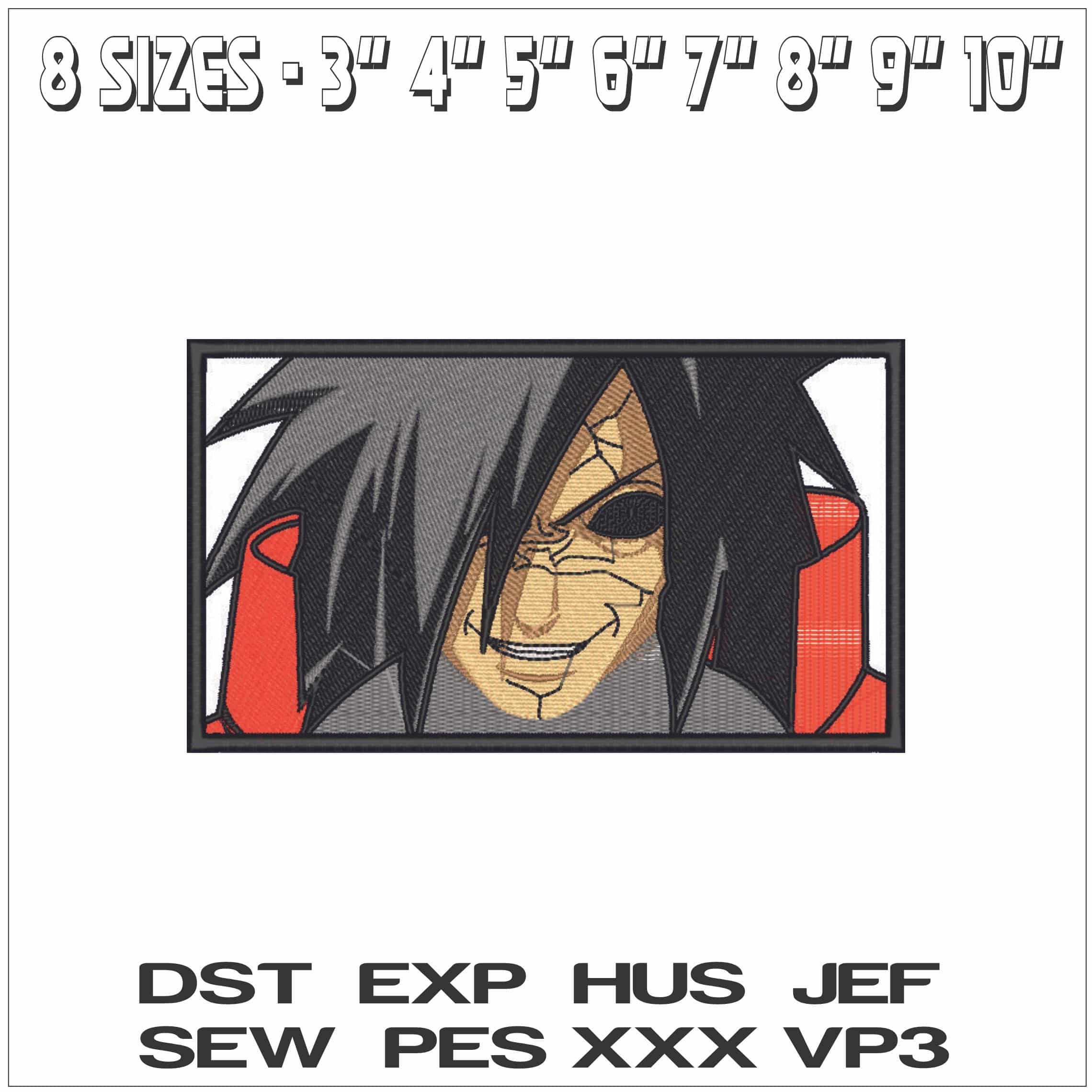 Madara Uchiha - Naruto - Anime-Elegant embroidery design file - instant download — view 2