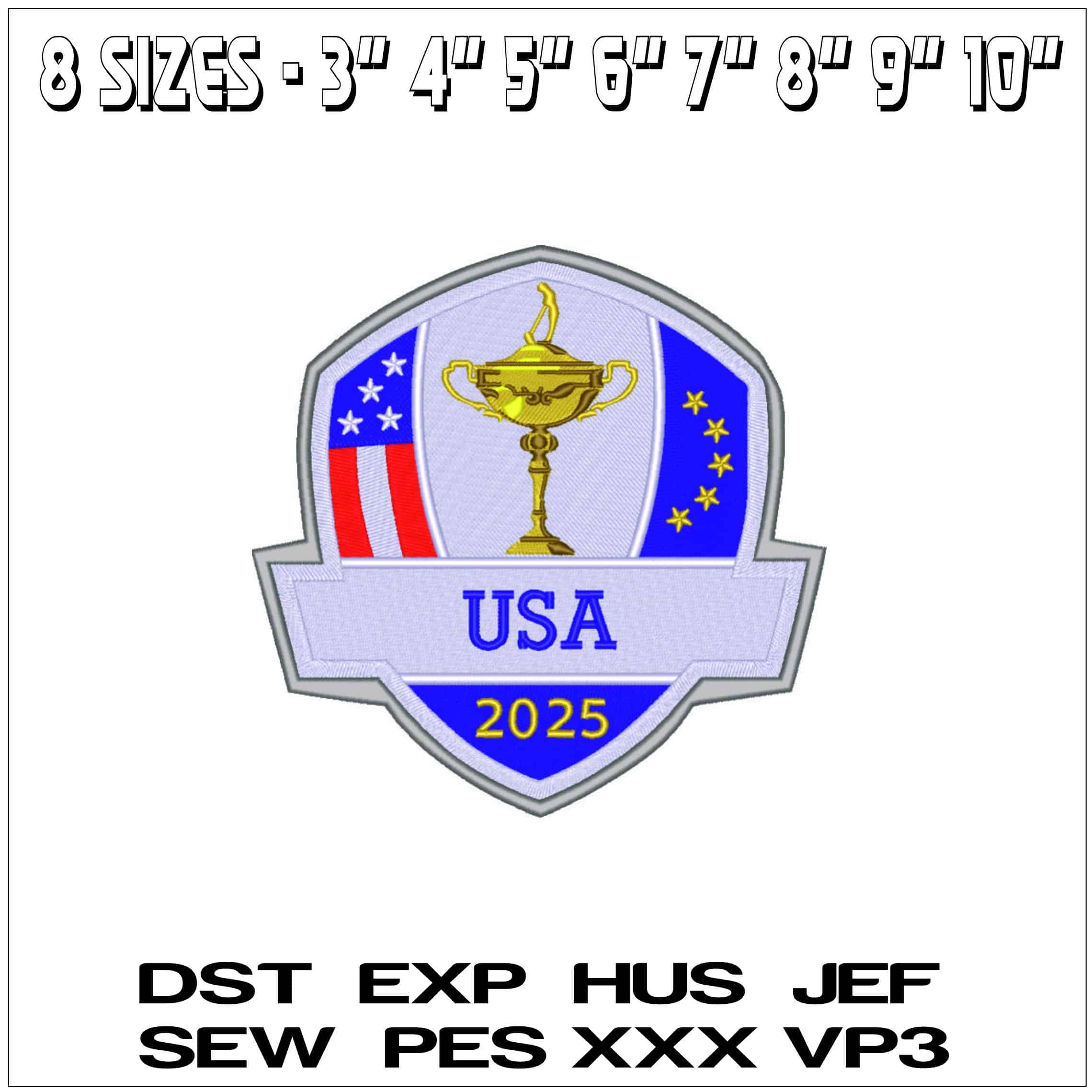 Ryder Cup 2025 - USA embroidery design - Bethpage Black September embroidery machine pattern embroidery file — view 2