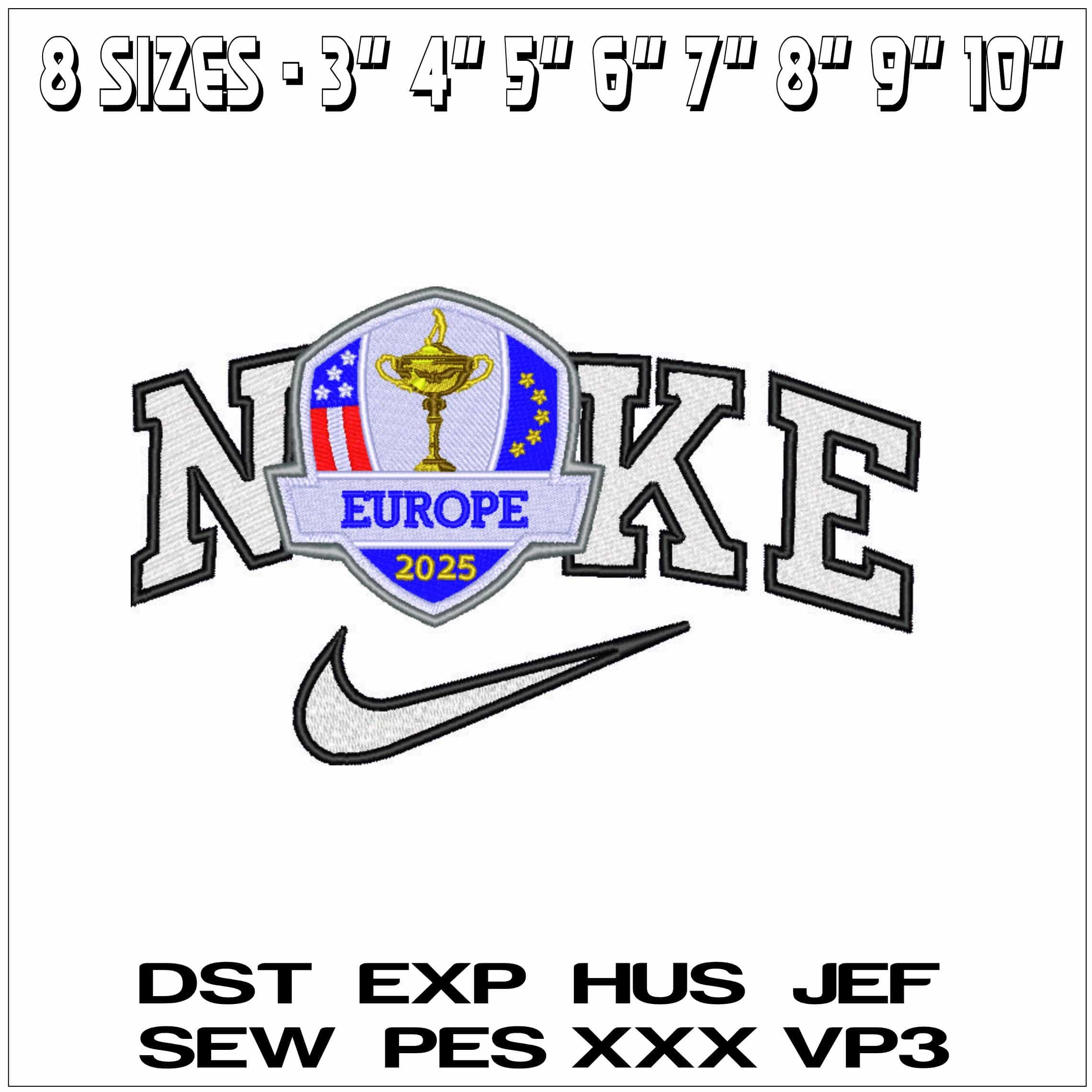Nike Ryder Cup 2025 - Europe embroidery design - Bethpage Black September embroidery machine pattern embroidery file — view 2