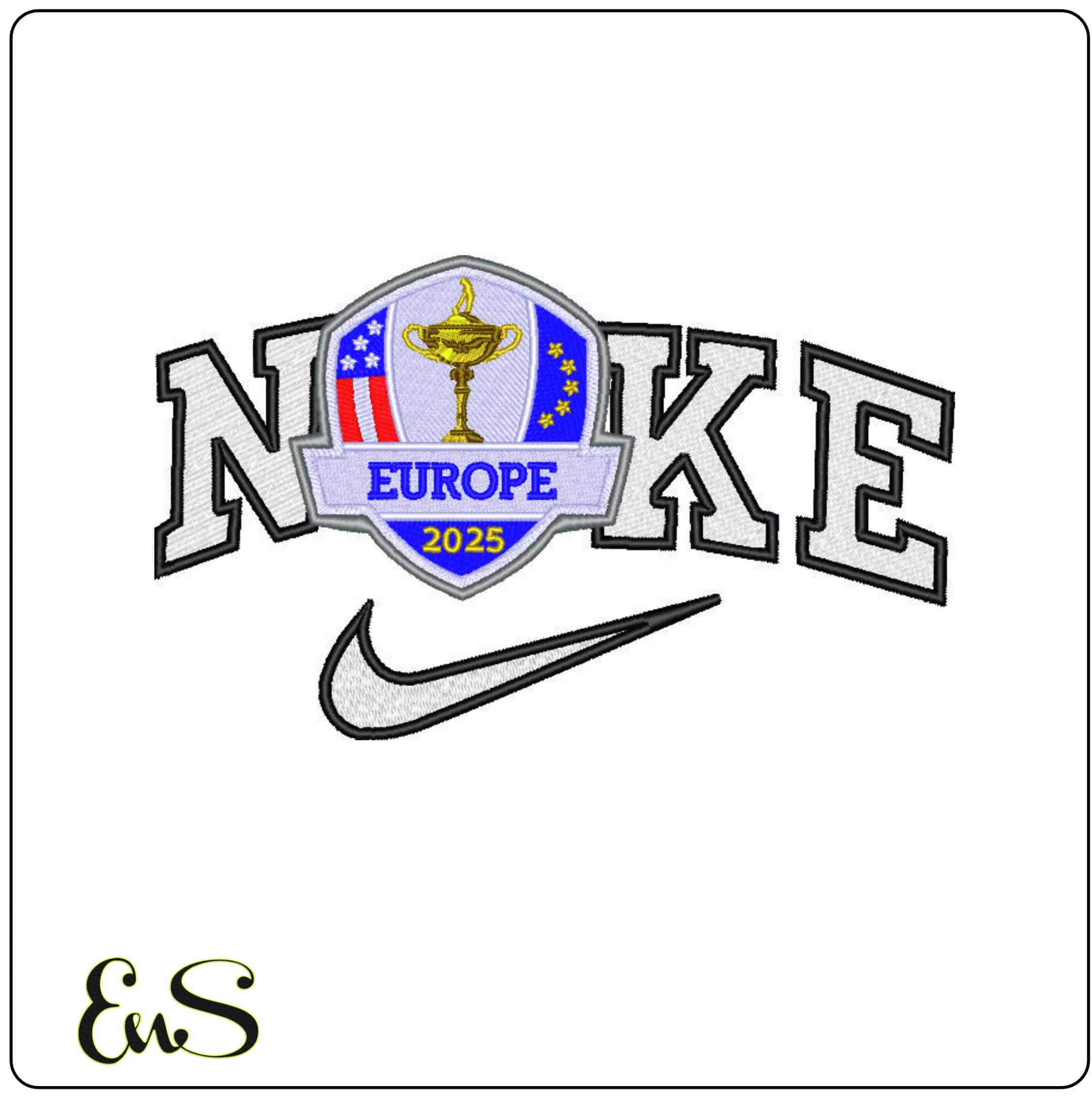 Nike Ryder Cup 2025 - Europe embroidery design - Bethpage Black September embroidery machine pattern embroidery file