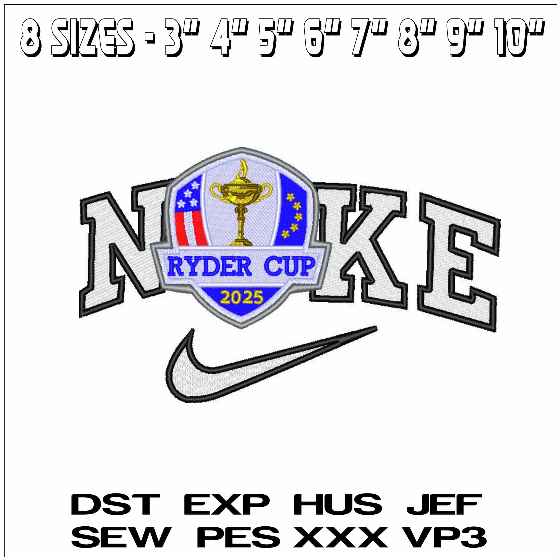 Nike Ryder Cup 2025 embroidery design - Bethpage Black September embroidery machine pattern embroidery file — view 2