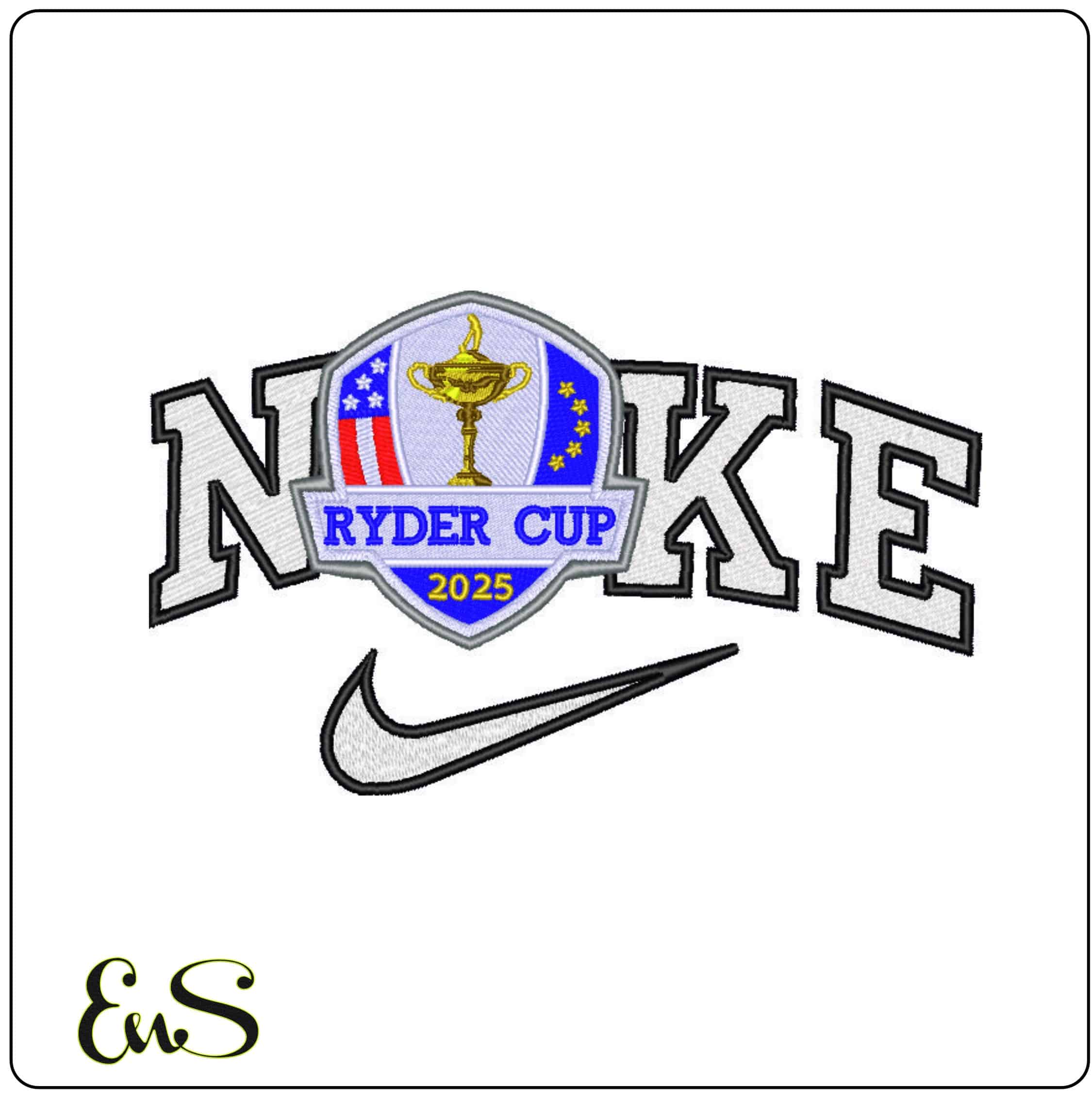 Nike Ryder Cup 2025 embroidery design - Bethpage Black September embroidery machine pattern embroidery file