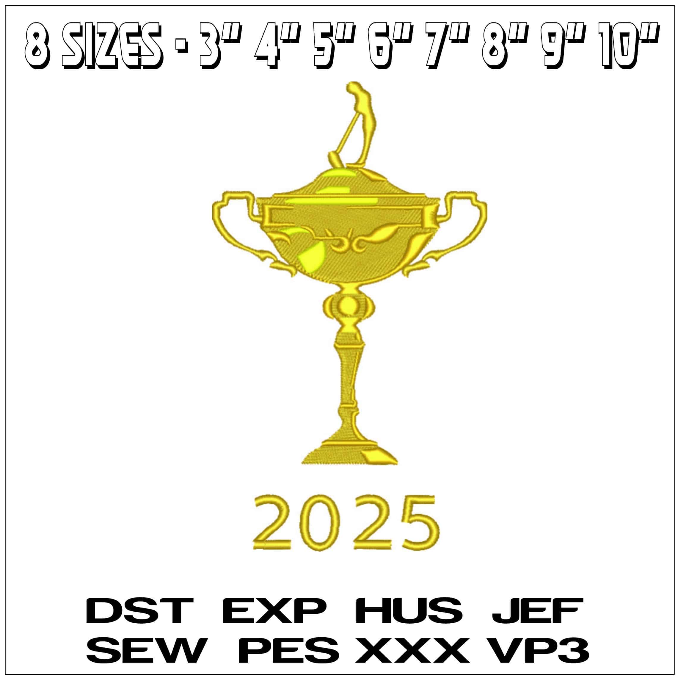 Ryder Cup 2025 trophy embroidery design - Bethpage Black September embroidery machine pattern embroidery file — view 2