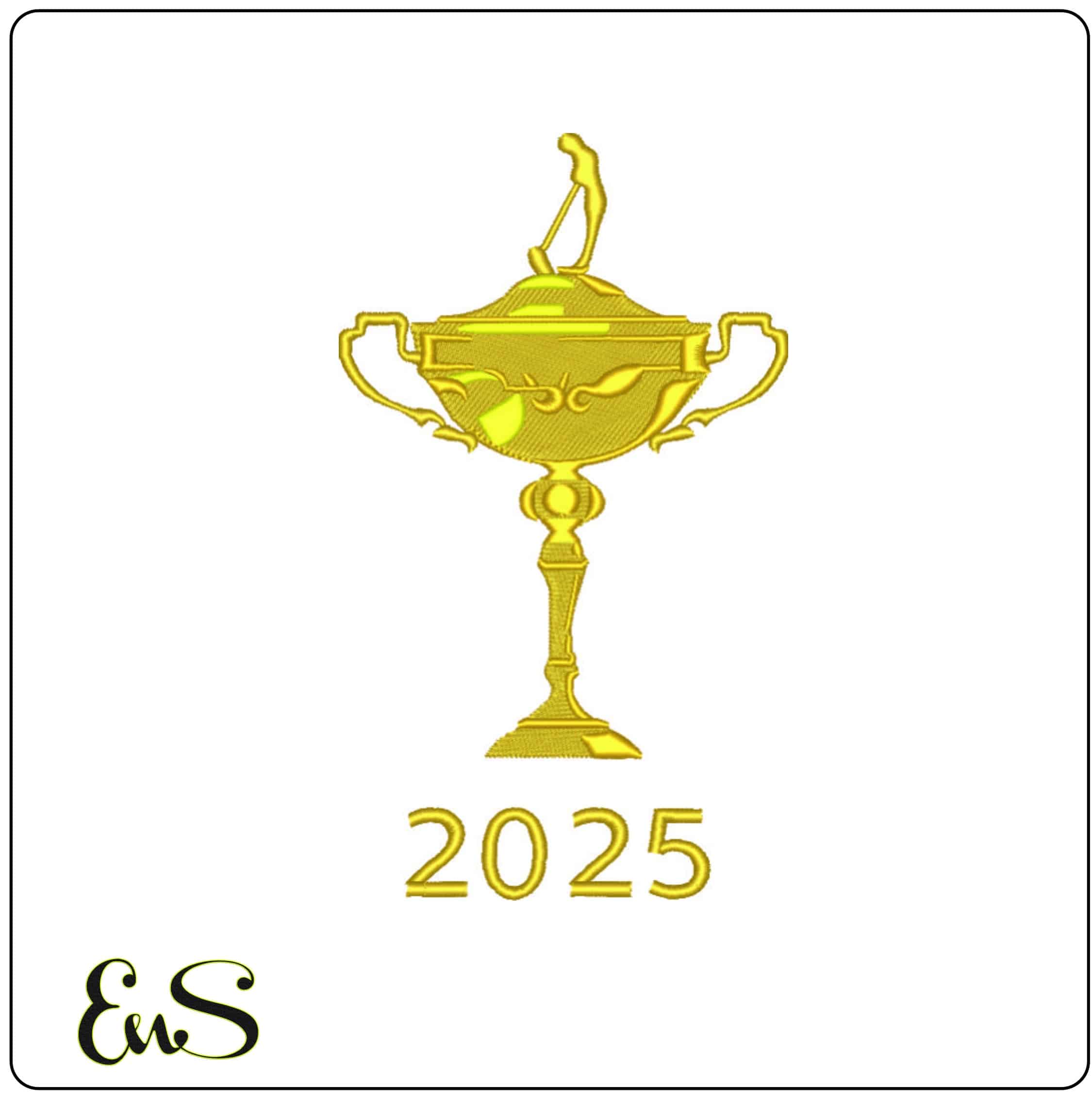 Ryder Cup 2025 trophy embroidery design - Bethpage Black September embroidery machine pattern embroidery file