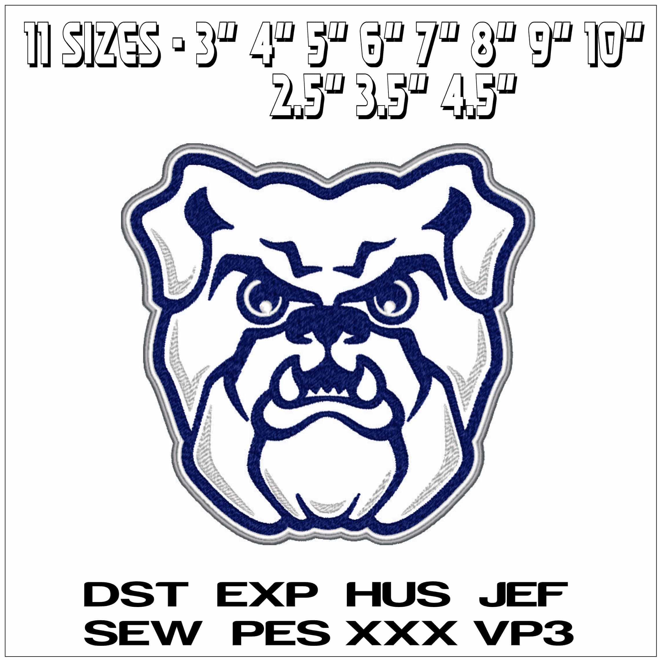 The Butler Bulldogs Applique with Shadow embroidery design - Butler University Indianapolis, Indiana embroidery machine pattern embroidery file — view 2