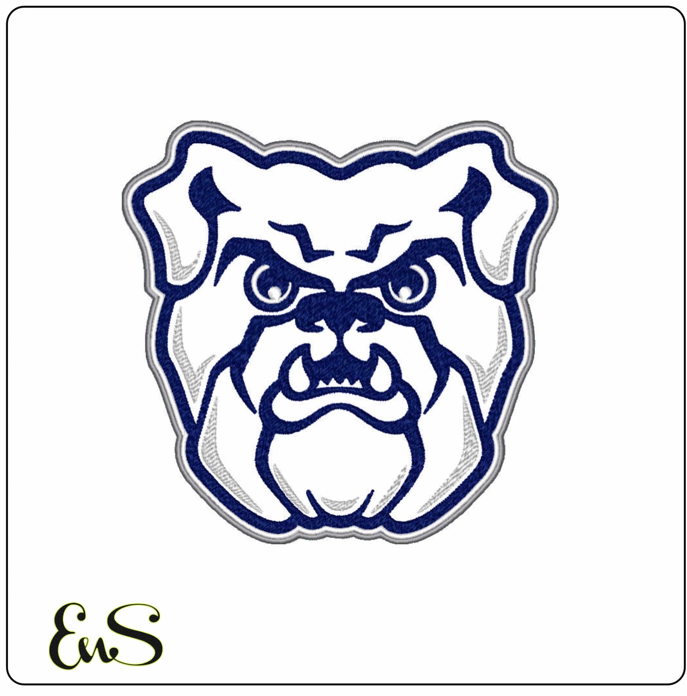The Butler Bulldogs Applique with Shadow embroidery design - Butler University Indianapolis, Indiana embroidery machine pattern embroidery file