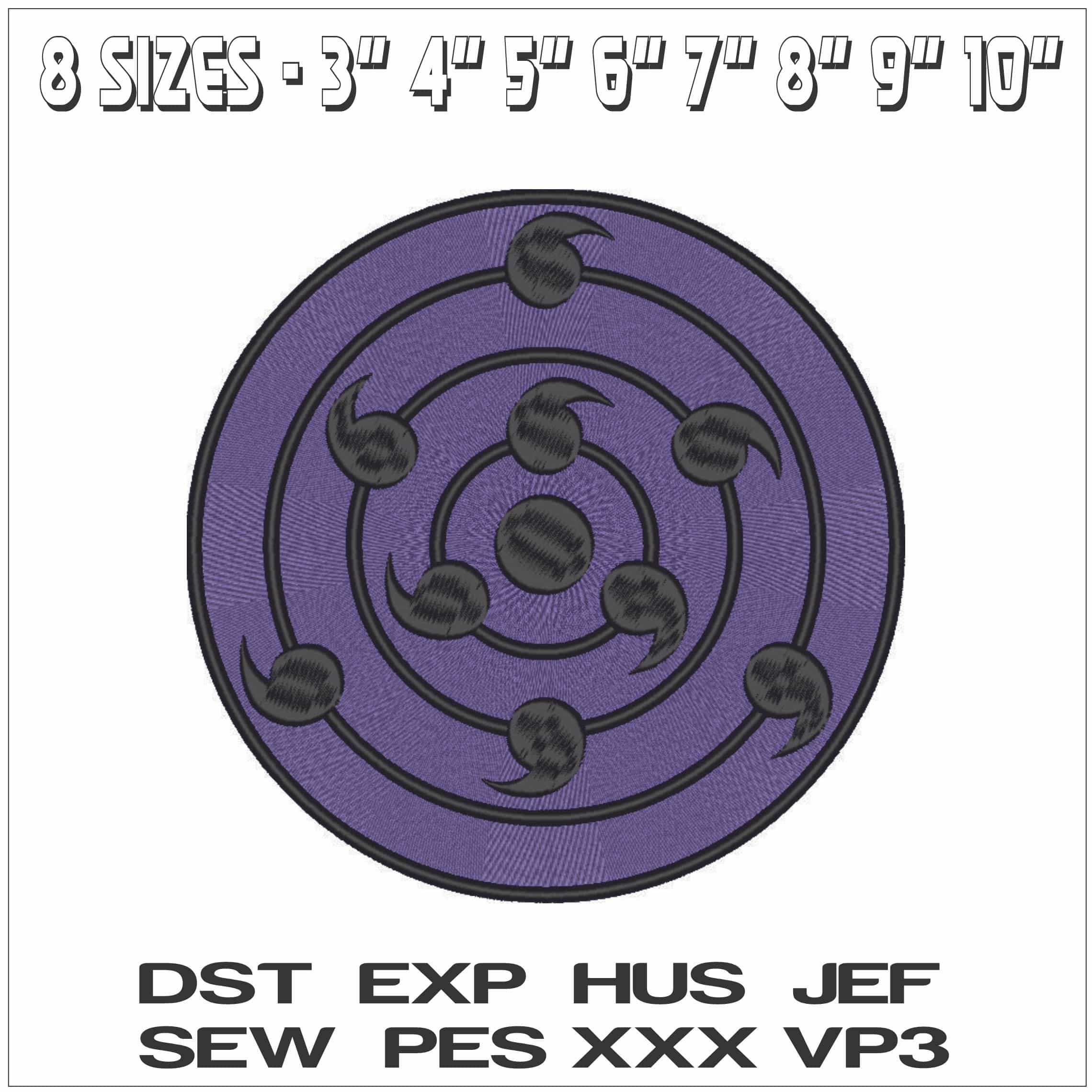 Mangekyo Sharingan Multi Layer - Naruto - Anime-Elegant embroidery design file - instant download — view 2