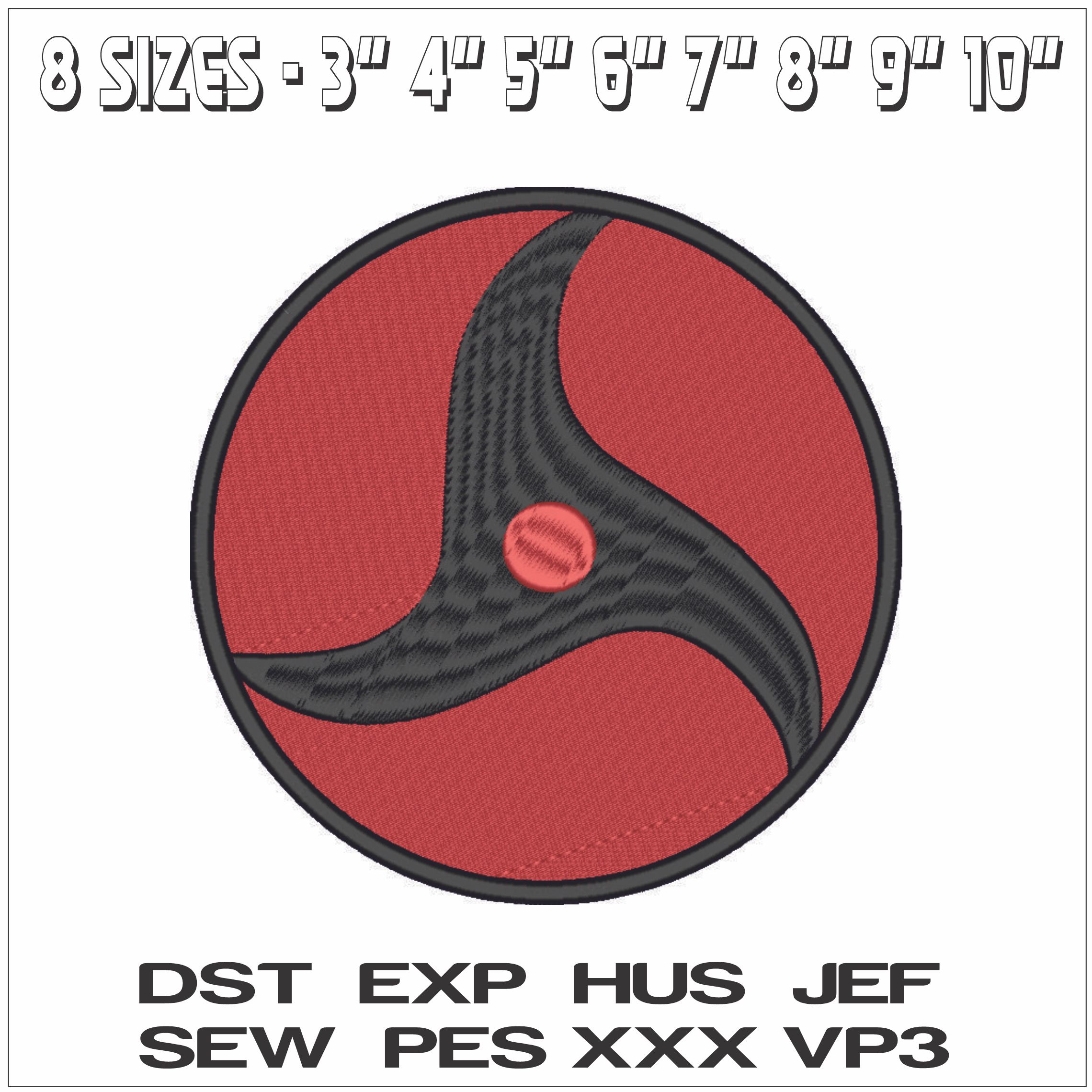 Mangekyo Sharingan Single Layer - Naruto - Anime-Elegant embroidery design file - instant download — view 2