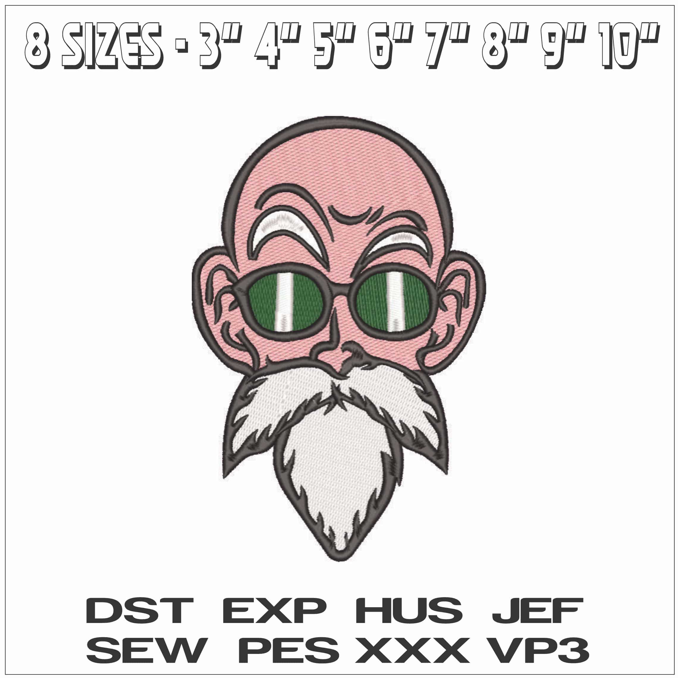 Master Roshi - Dragon Ball-Elegant embroidery design file - instant download — view 2