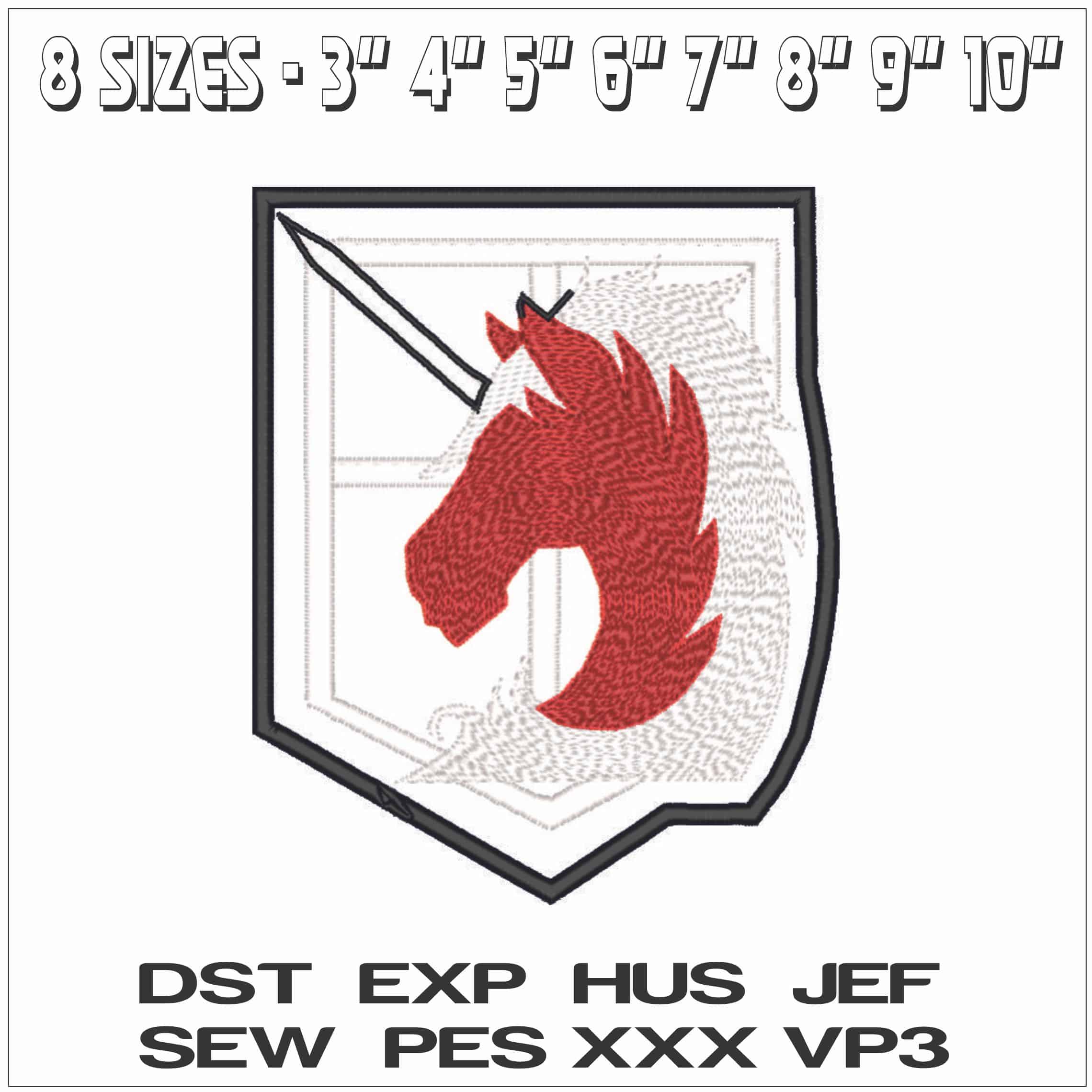 Military Police Brigade Emblem - Attack on Titan - Anime-Elegant embroidery design file - instant download — view 2