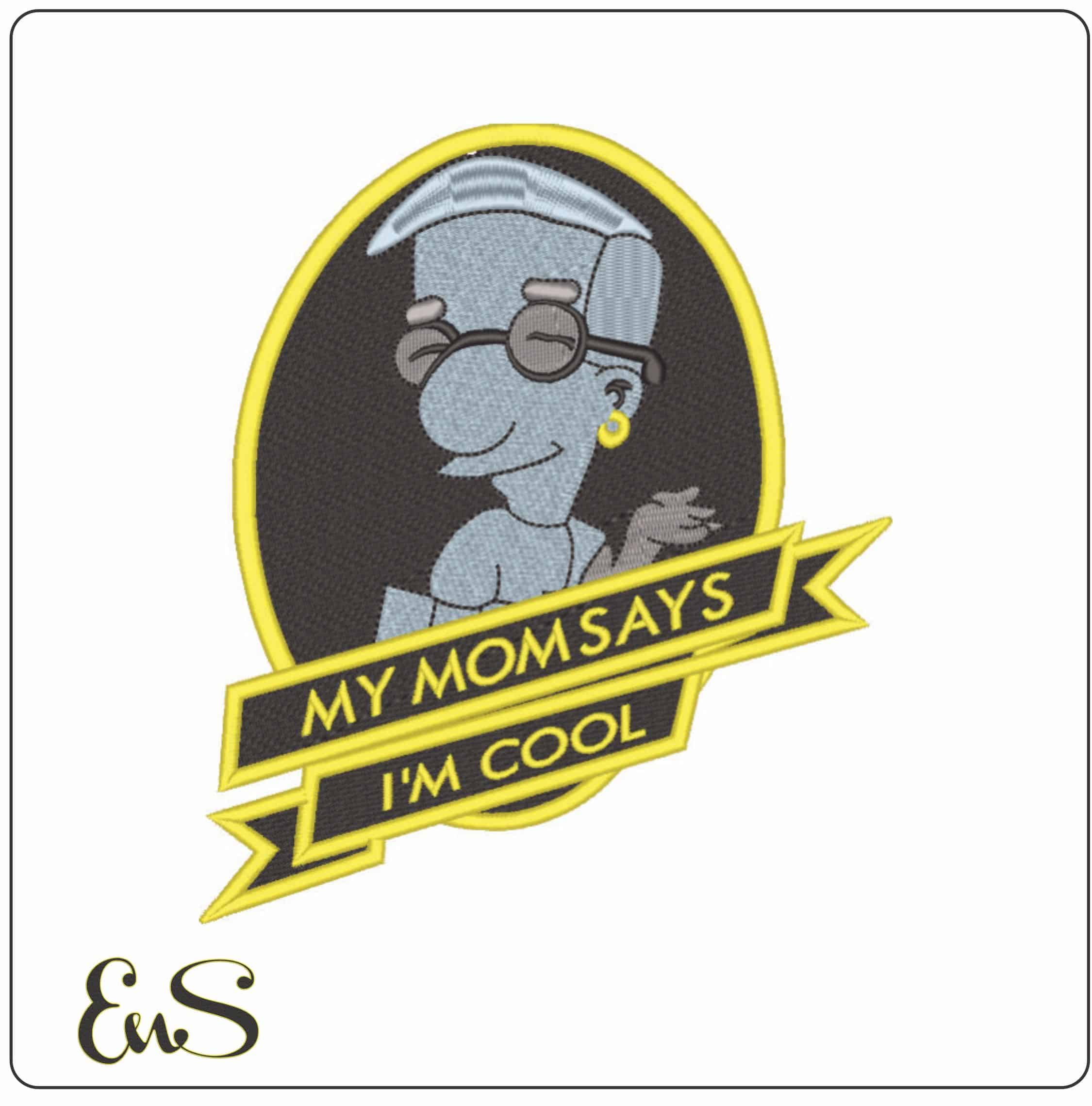 MillHouse Van Houten My Mum Says Im Cool - The Simpsons-Elegant embroidery design file - instant download