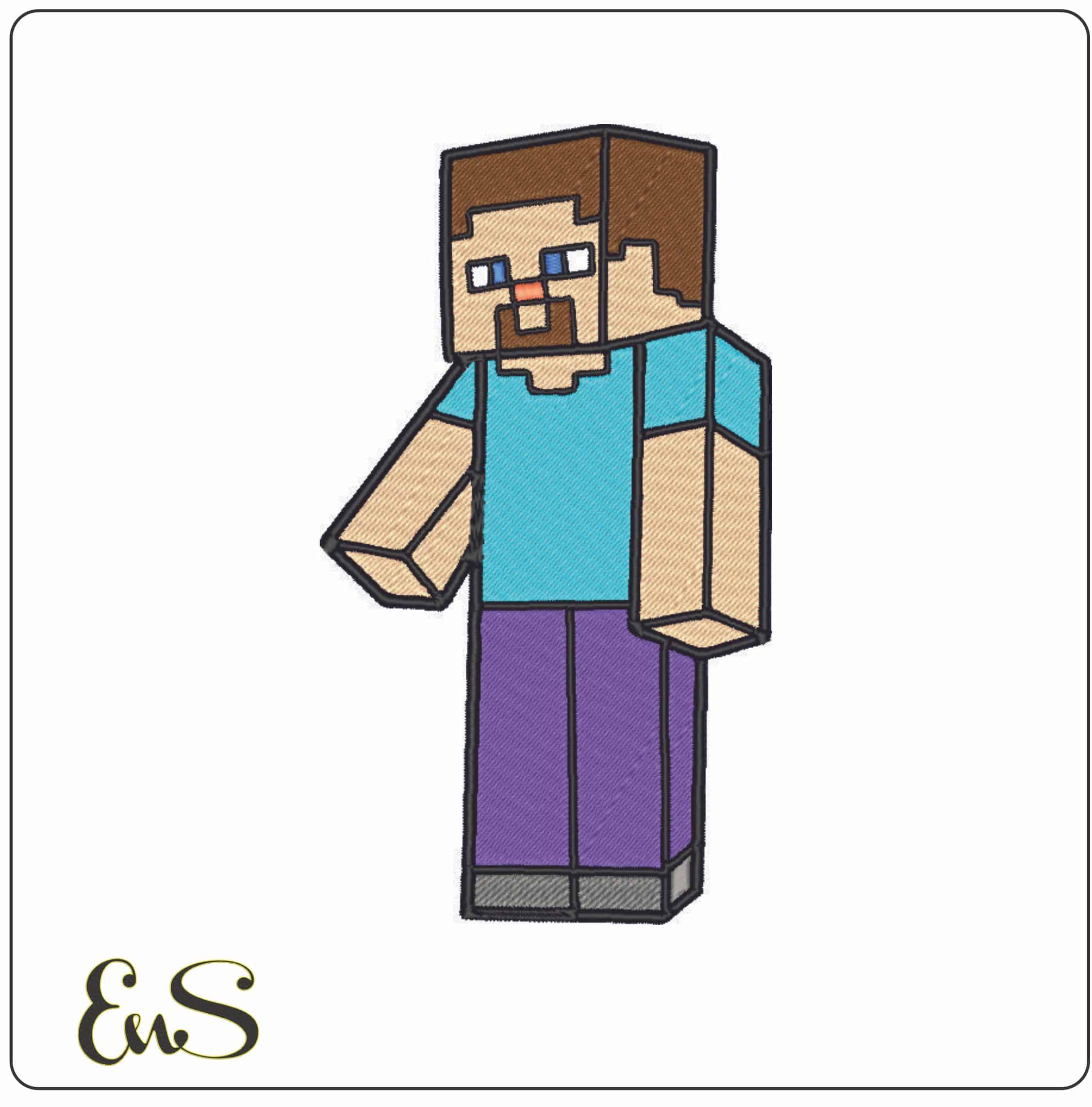 Minecraft Man-Elegant embroidery design file - instant download