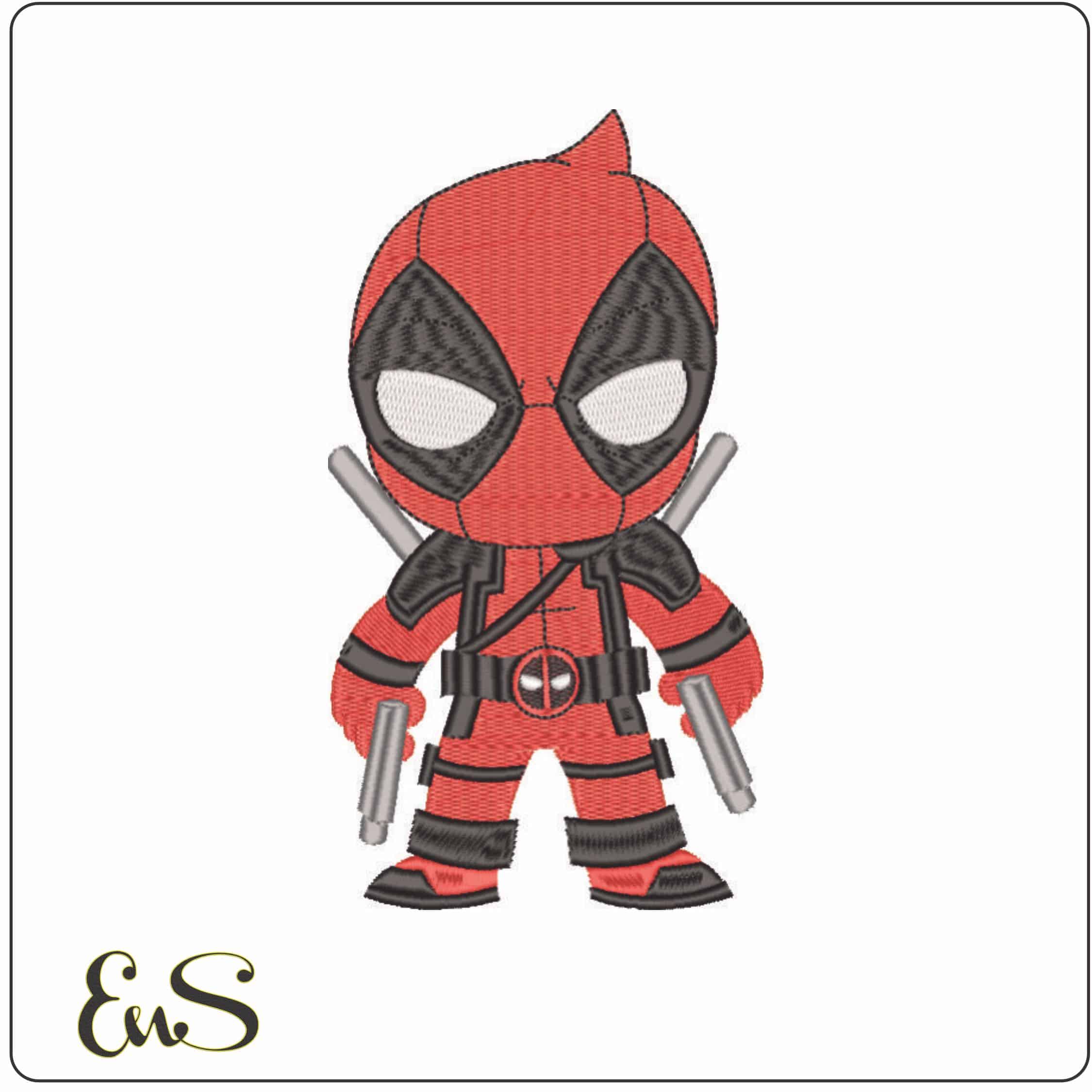 Mini Deadpool - Marvel Comics-Elegant embroidery design file - instant download