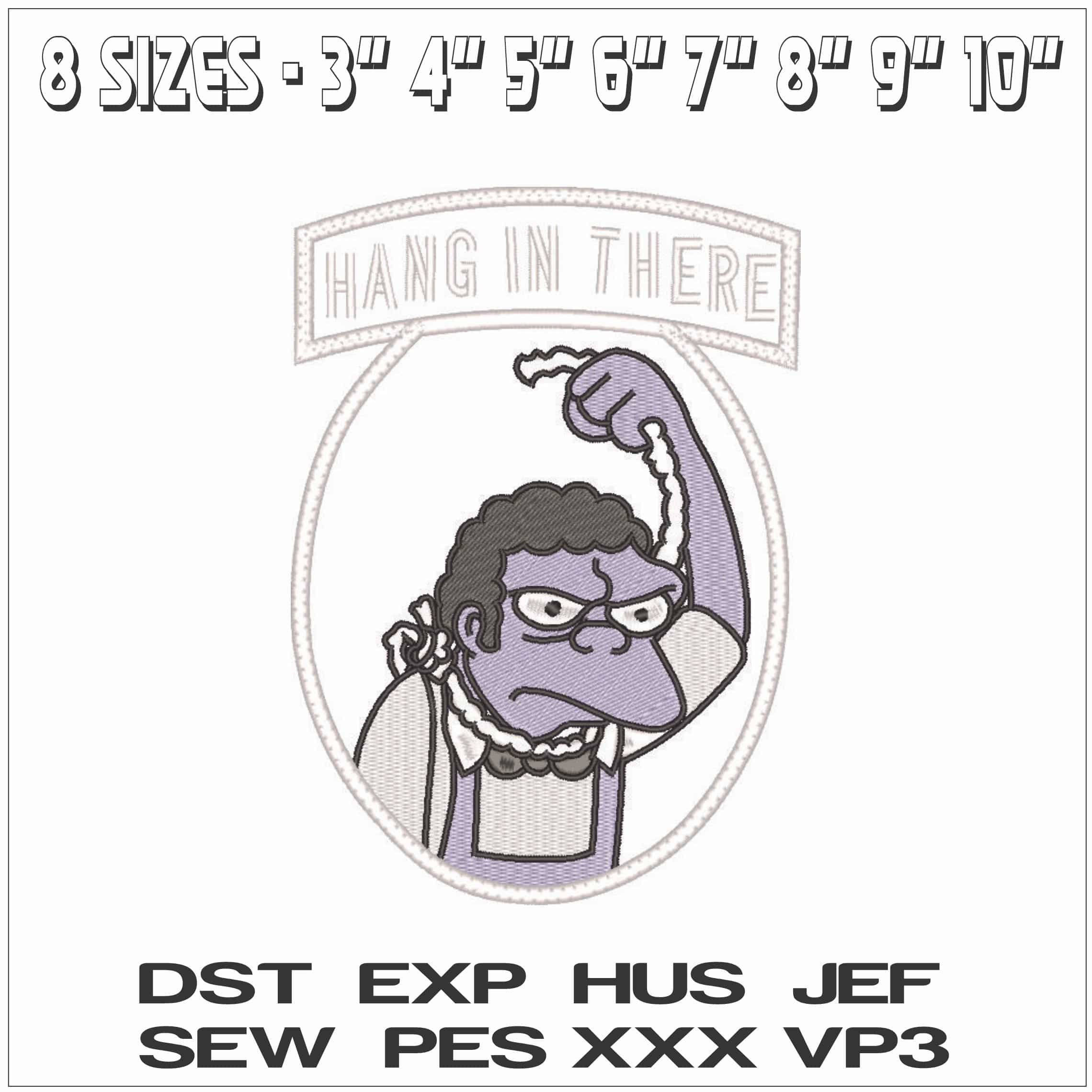Moe Hang in There - The Simpsons-Elegant embroidery design file - instant download — view 2