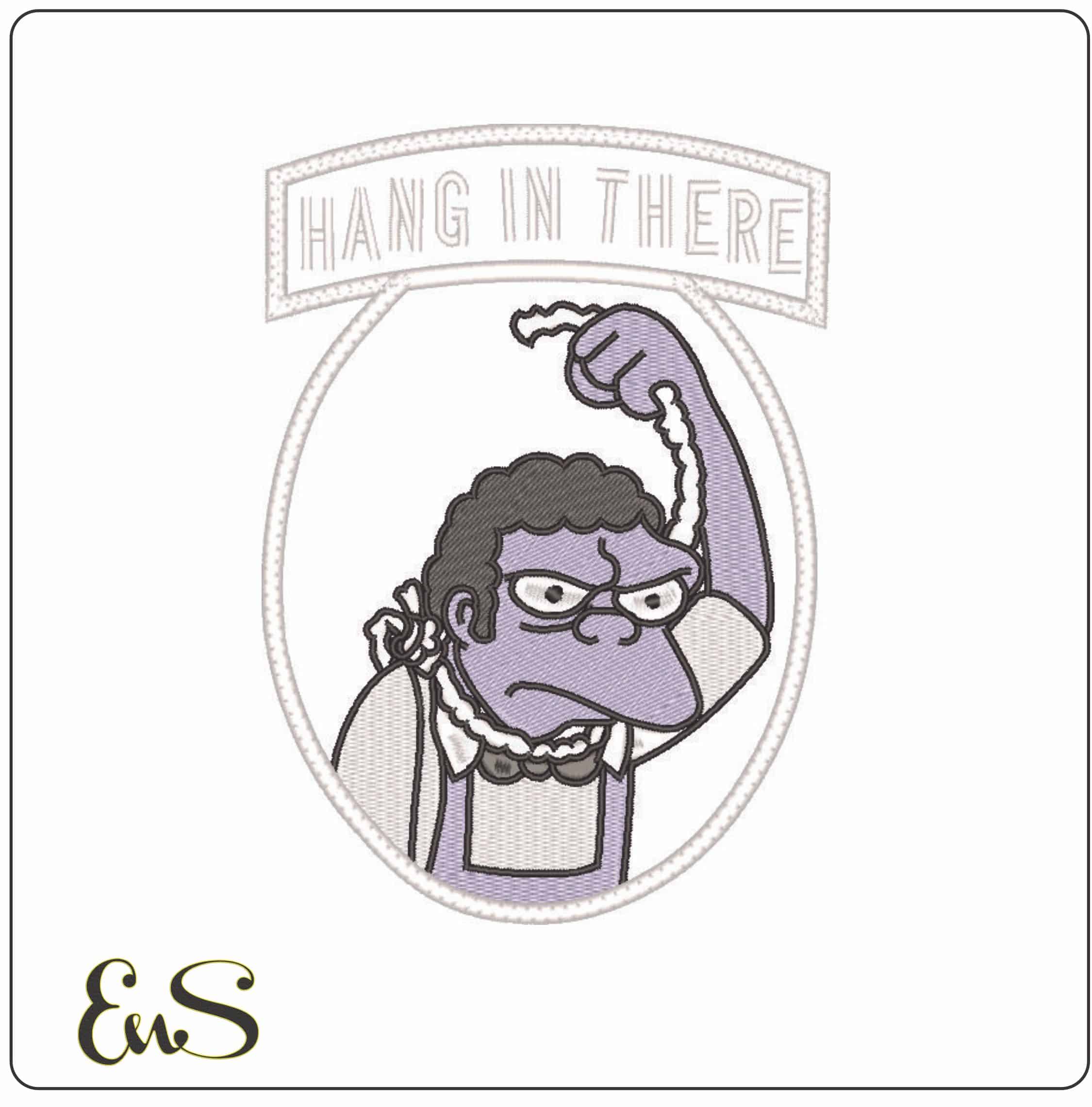 Moe Hang in There - The Simpsons-Elegant embroidery design file - instant download