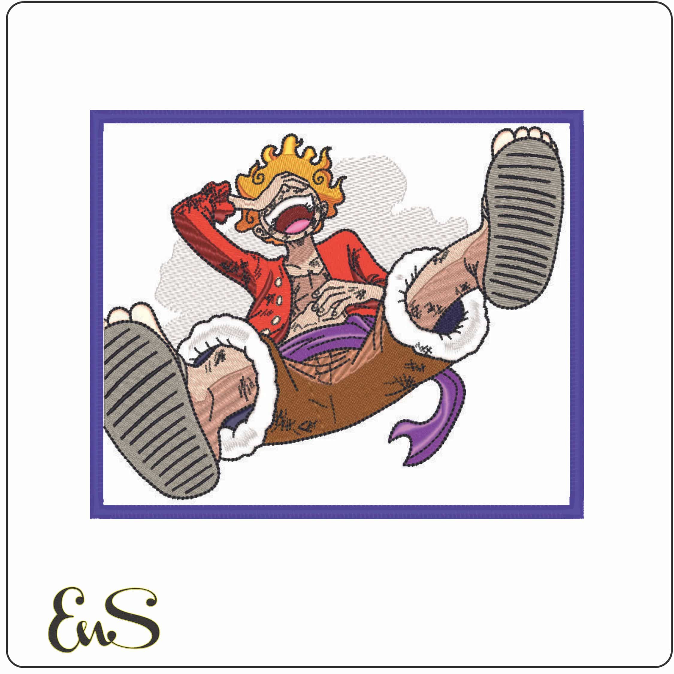 Monkey D Luffy - Gear 5 - Anime-Elegant embroidery design file - instant download