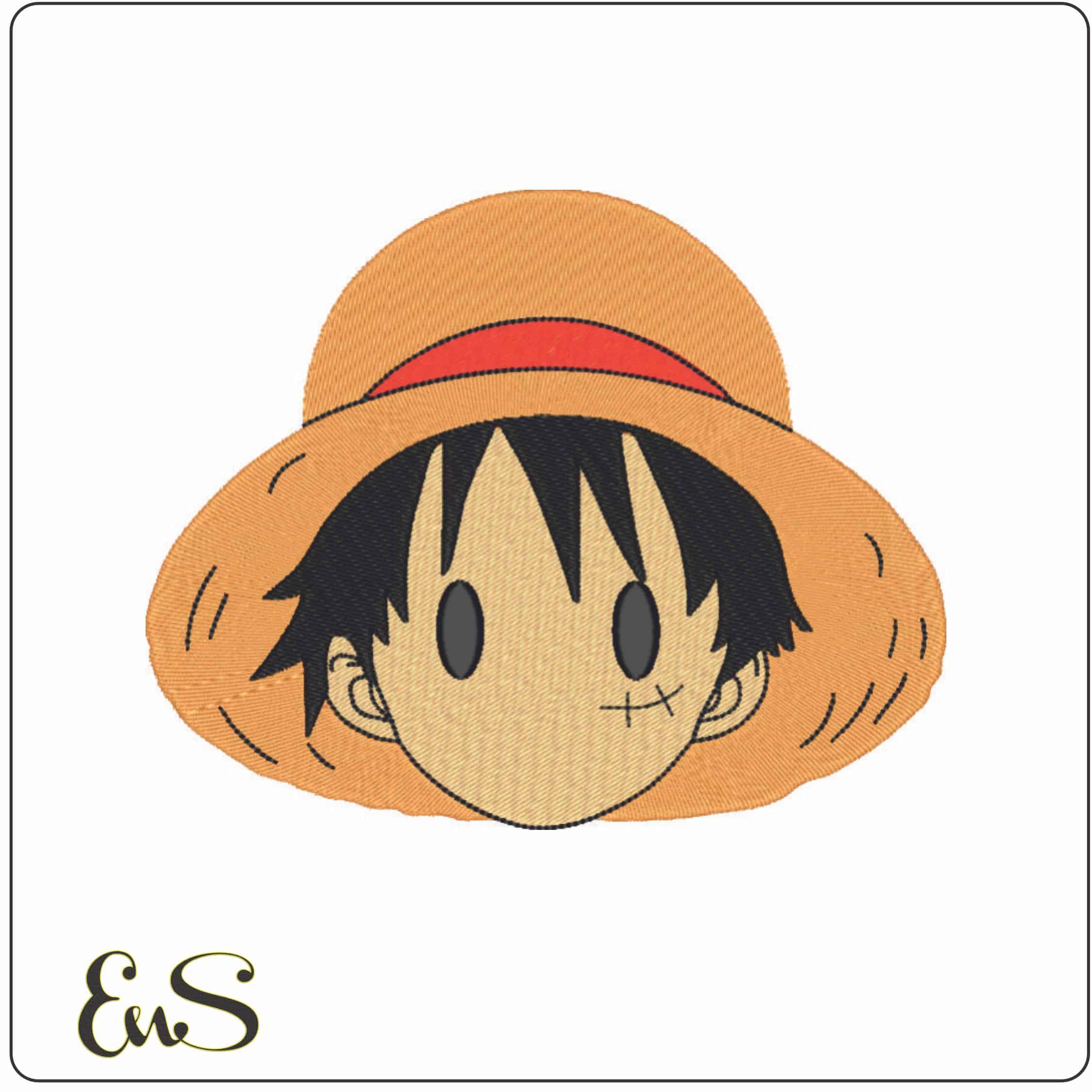Monkey D Luffy Head - One Piece - Anime-Elegant embroidery design file - instant download