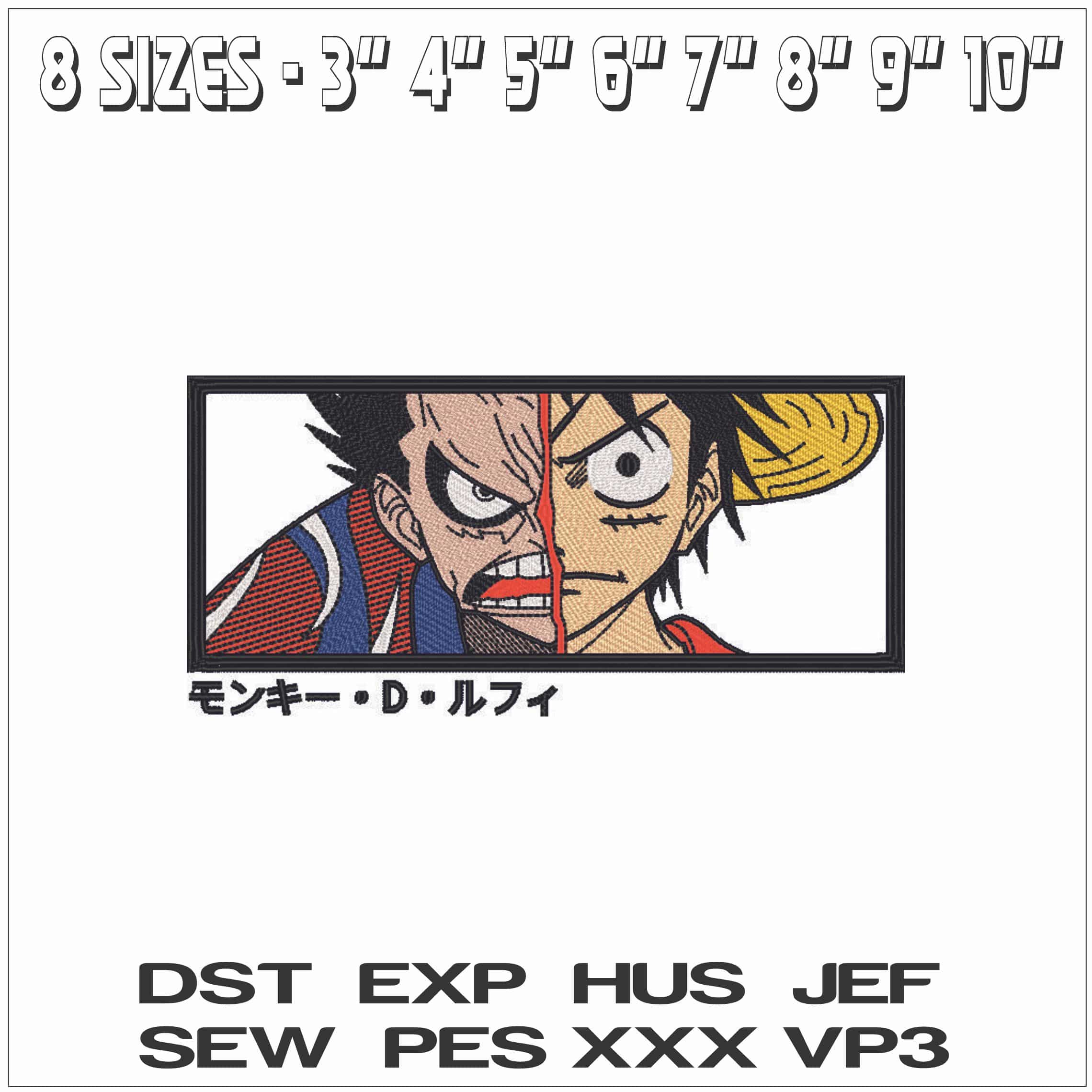 Monkey D Luffy Transformation - One Piece - Anime-Elegant embroidery design file - instant download — view 2