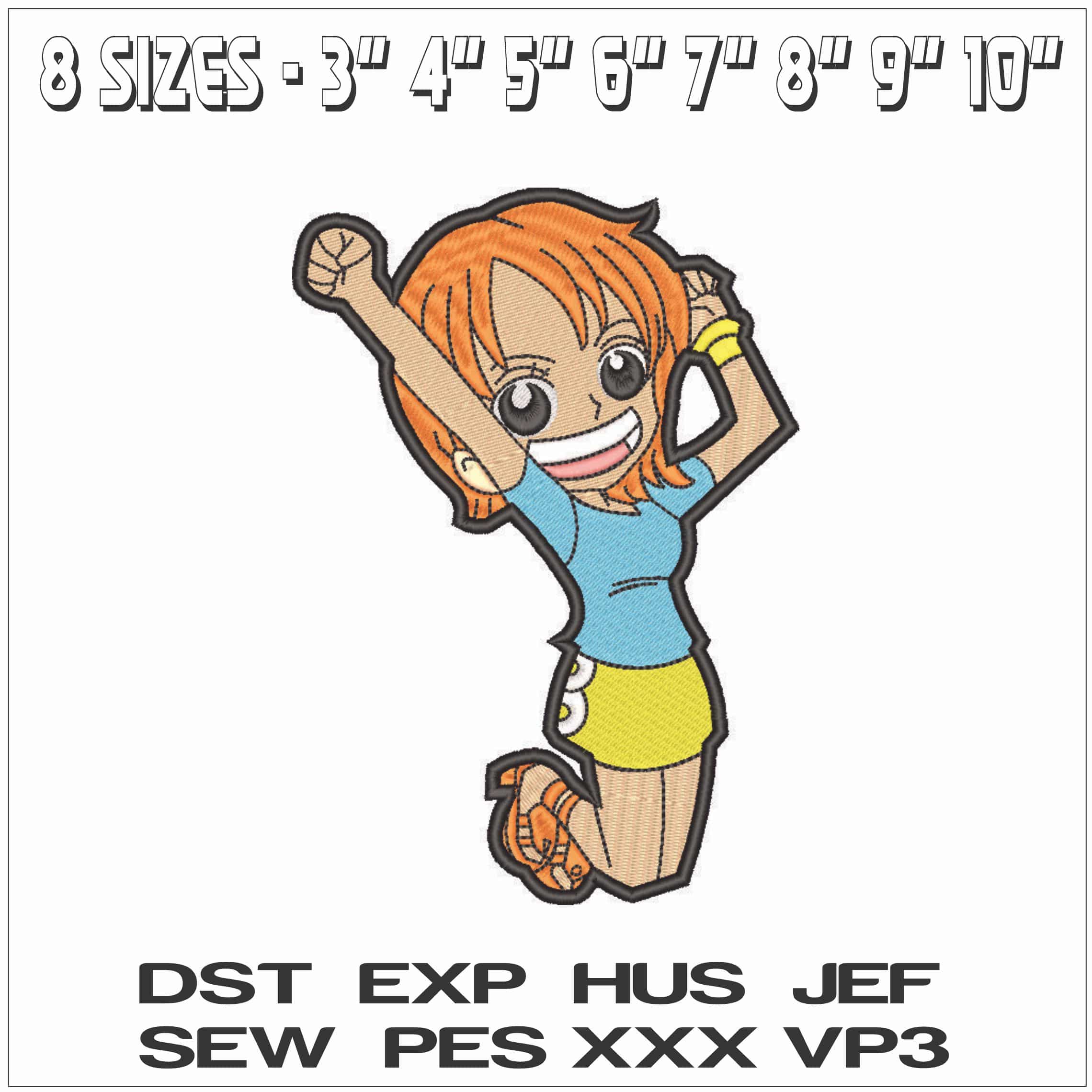 Nami Cat Burglar - One Piece - Anime-Elegant embroidery design file - instant download — view 2