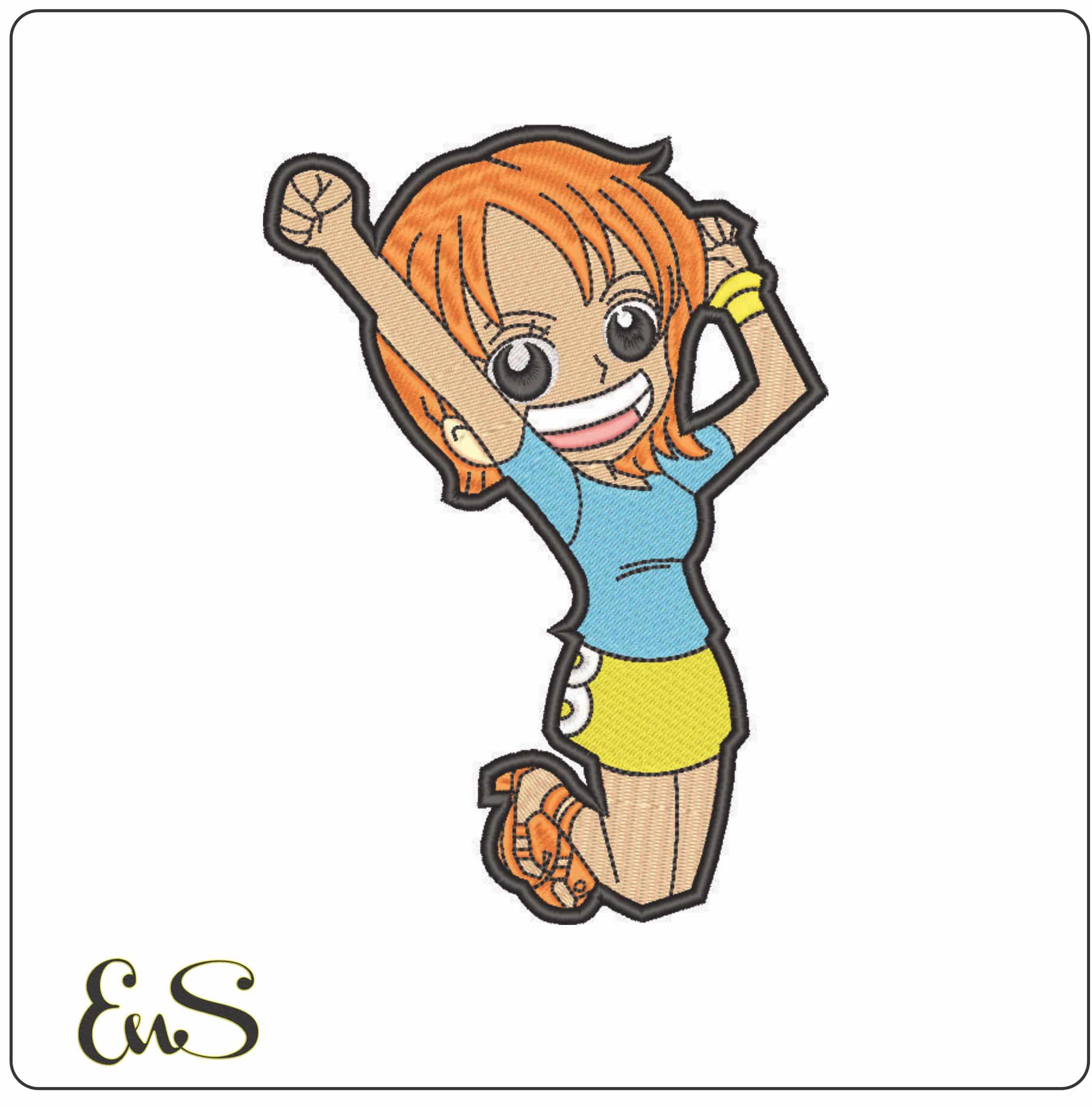 Nami Cat Burglar - One Piece - Anime-Elegant embroidery design file - instant download