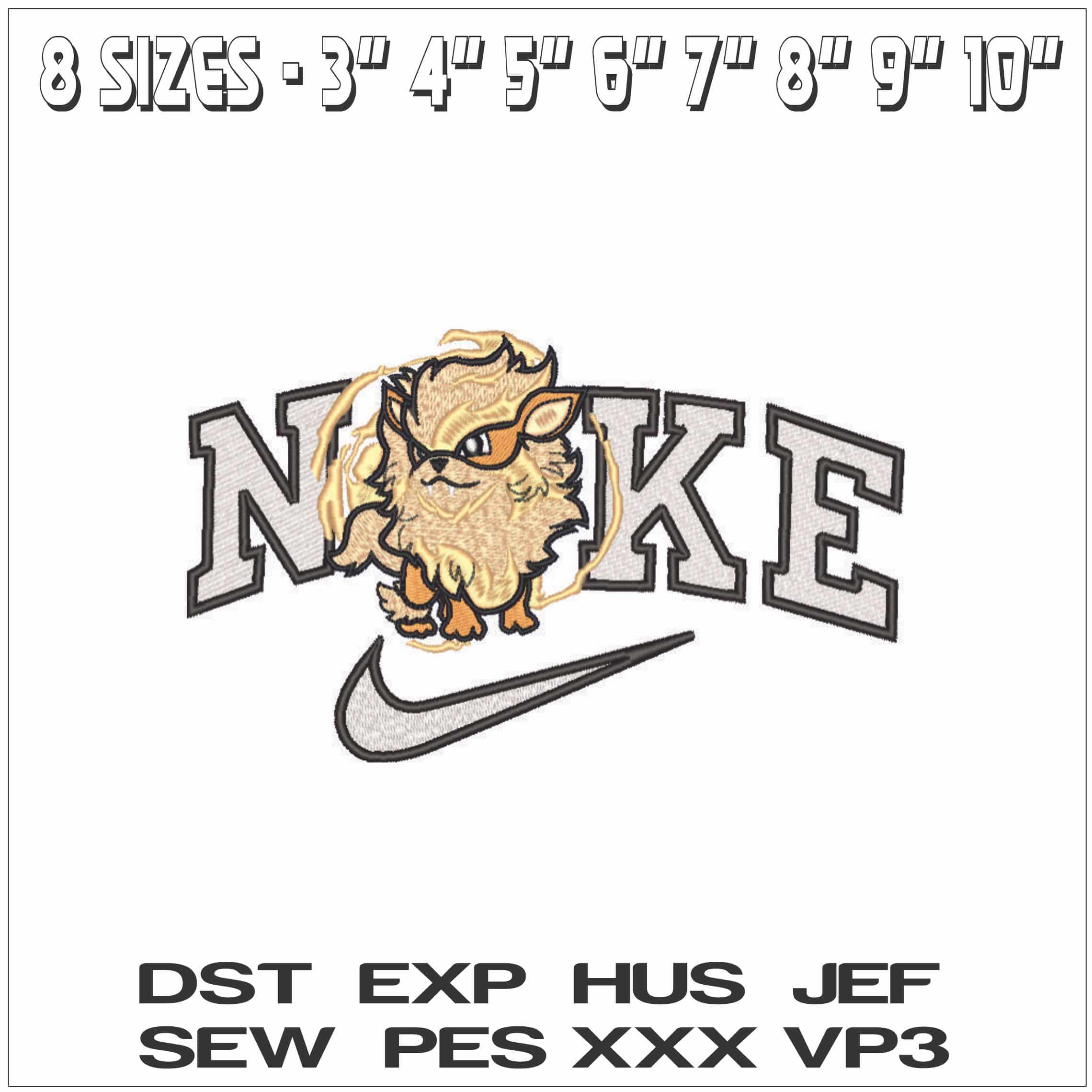 Nike Arcanine - Fire Pokemon - Anime-Elegant embroidery design file - instant download — view 2