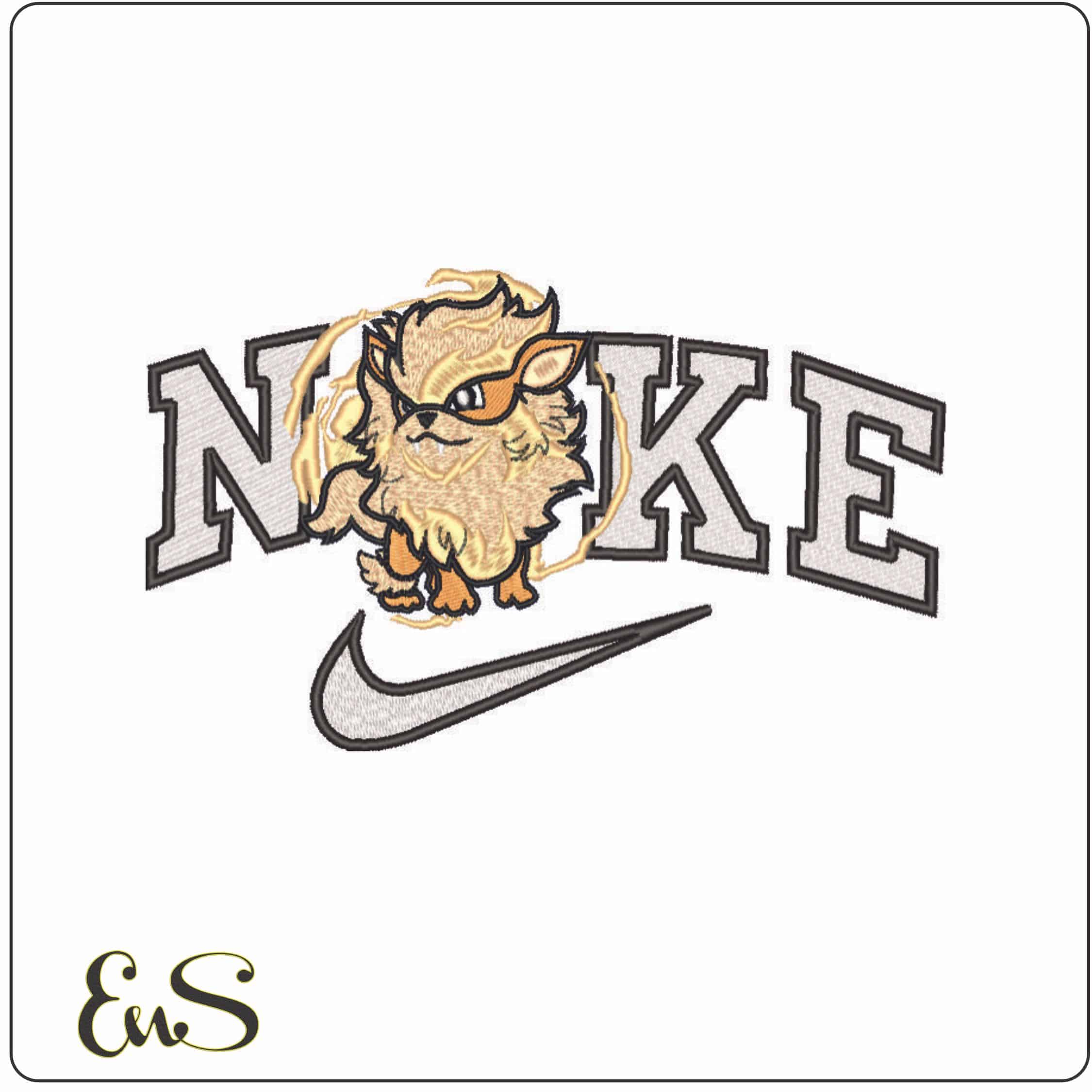 Nike Arcanine - Fire Pokemon - Anime-Elegant embroidery design file - instant download