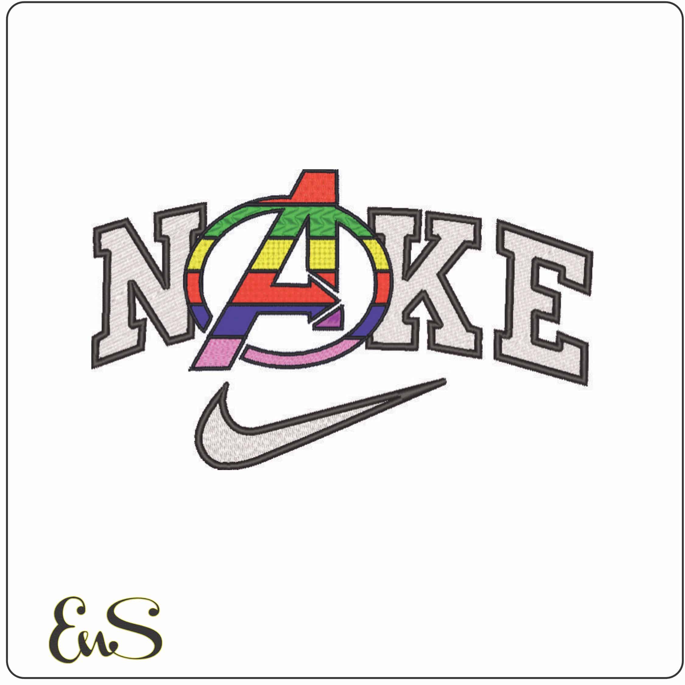 Nike Avengers LGBT Logo - Marvel Comics-Elegant embroidery design file - instant download