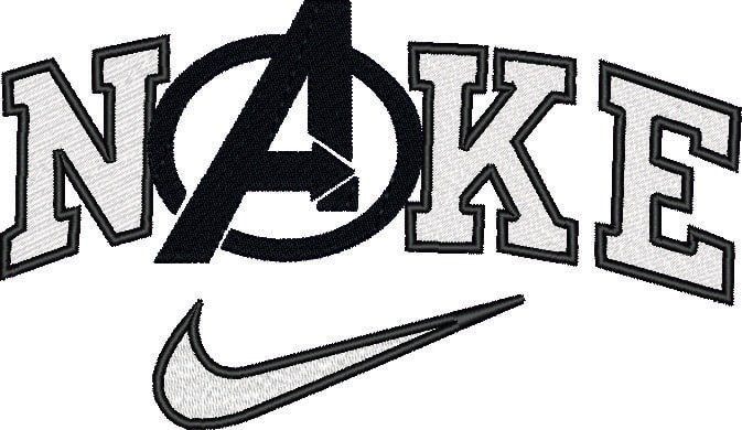 Nike Avengers Outline Logo - Marvel Comics-Elegant embroidery design file - instant download