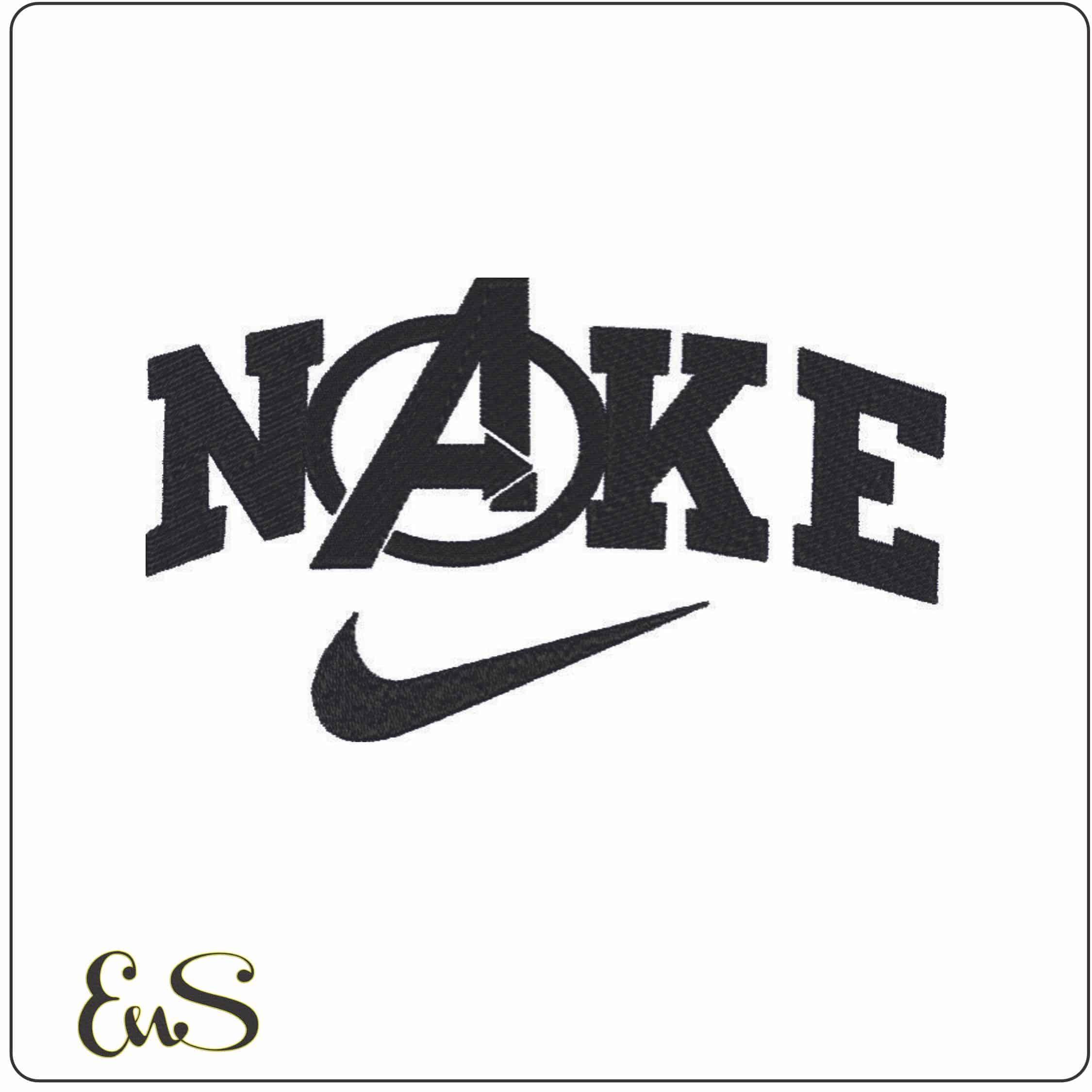 Nike Avengers solid Logo - Marvel Comics-Elegant embroidery design file - instant download