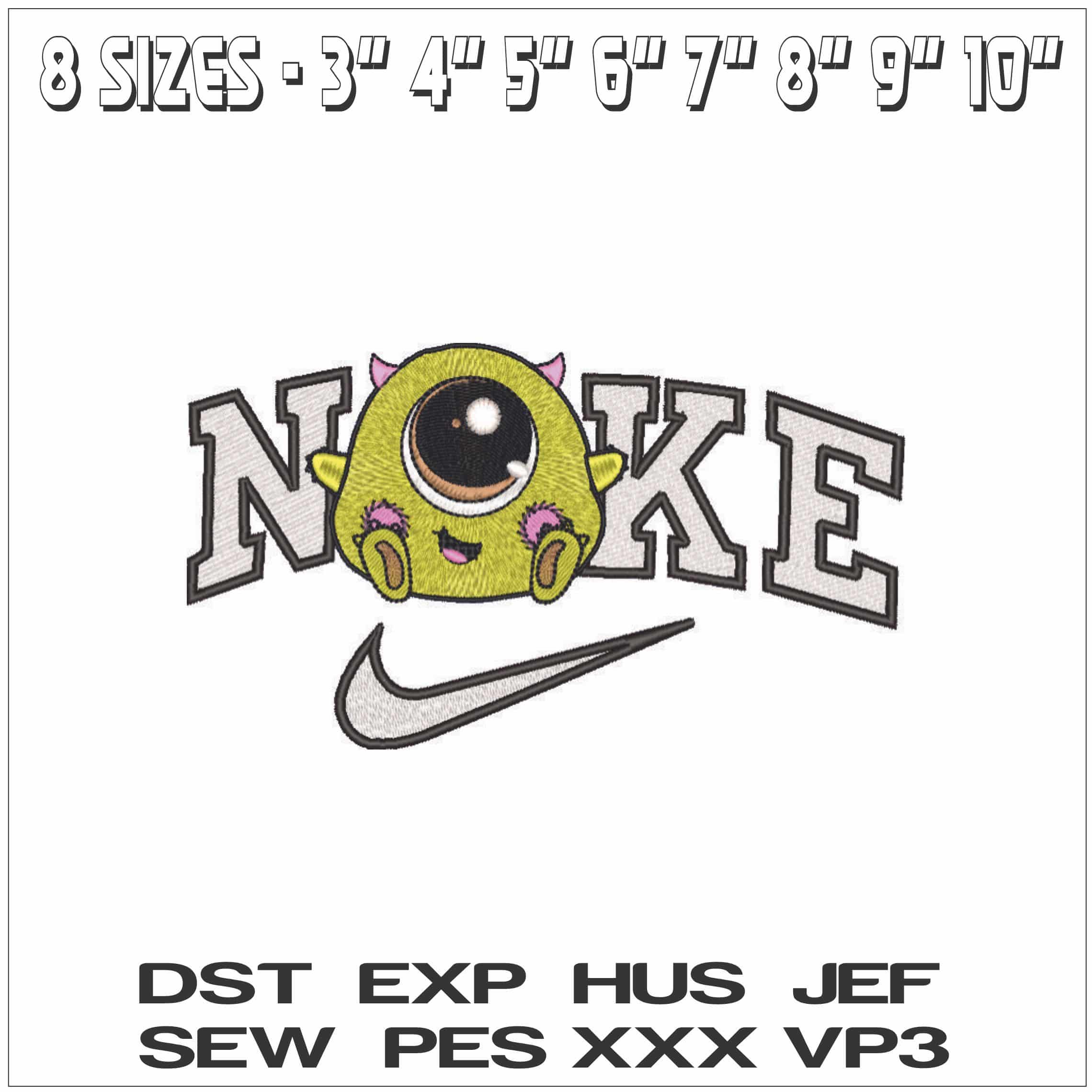 Nike Baby Mike Wisoski - Monsters Inc-Elegant embroidery design file - instant download — view 2