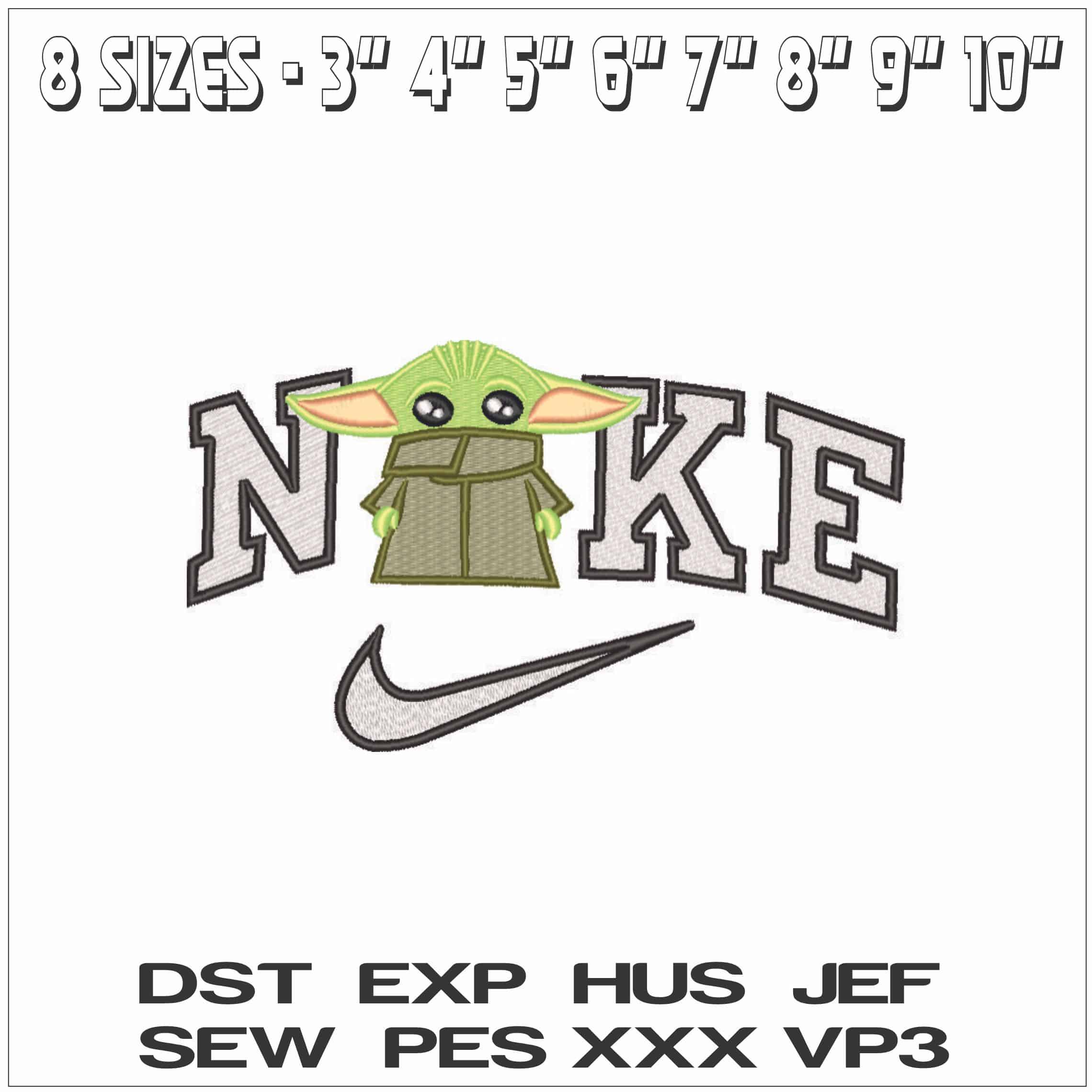 Nike Baby Yoda - Manadlorin - Star Wars-Elegant embroidery design file - instant download — view 2