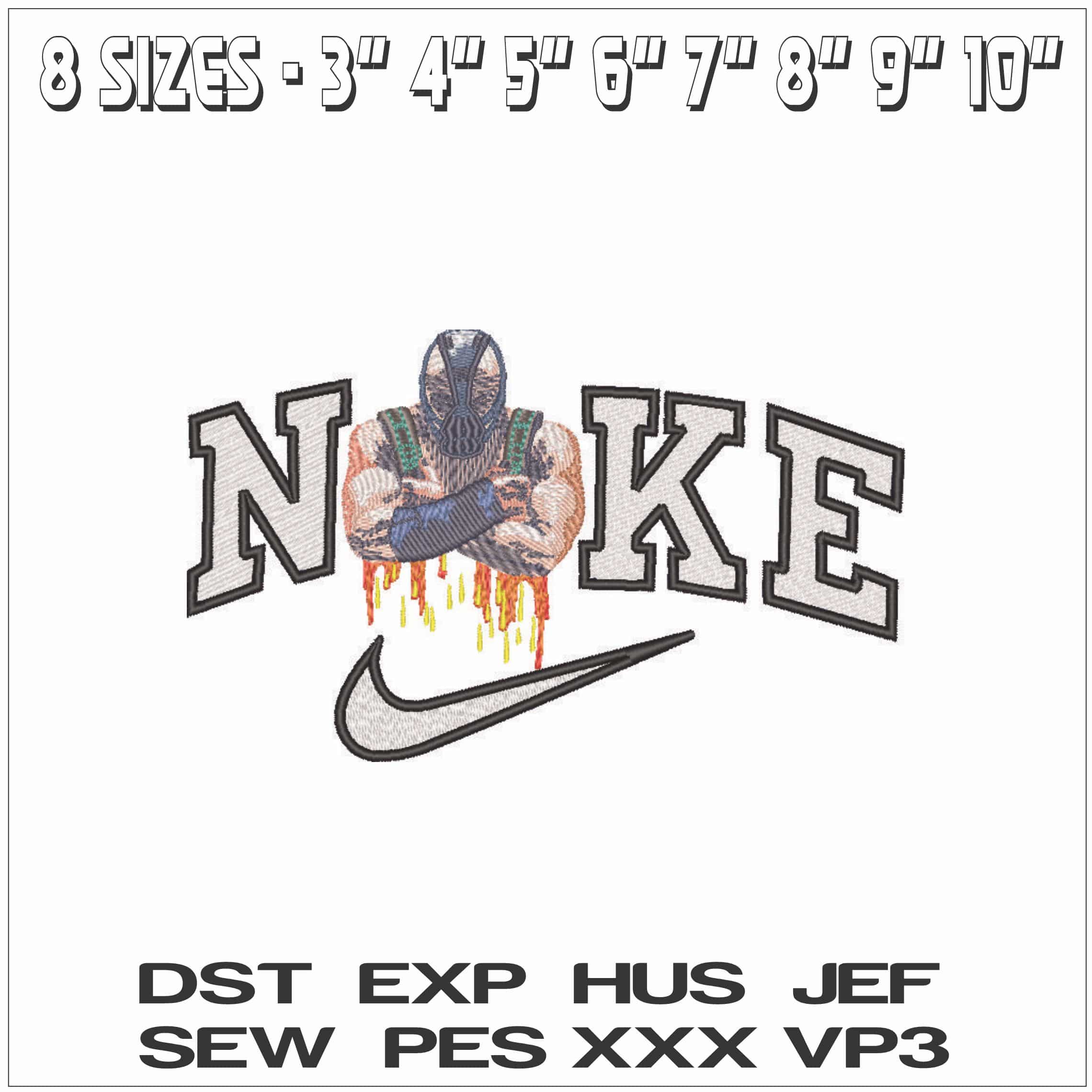 Nike Bane in Mask - Batman - DC Comics-Elegant embroidery design file - instant download — view 2