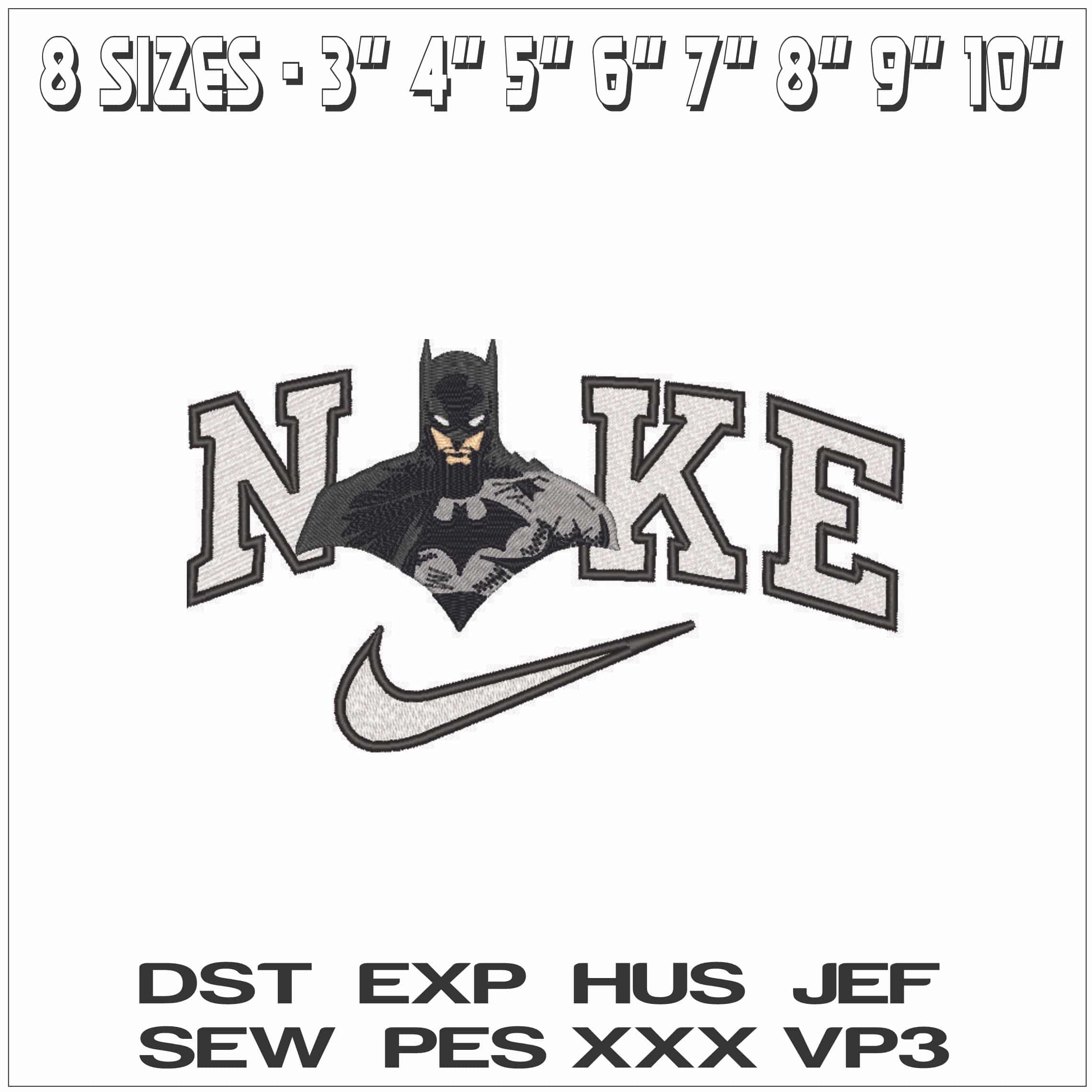 Nike Batman Head-Elegant embroidery design file - instant download — view 2