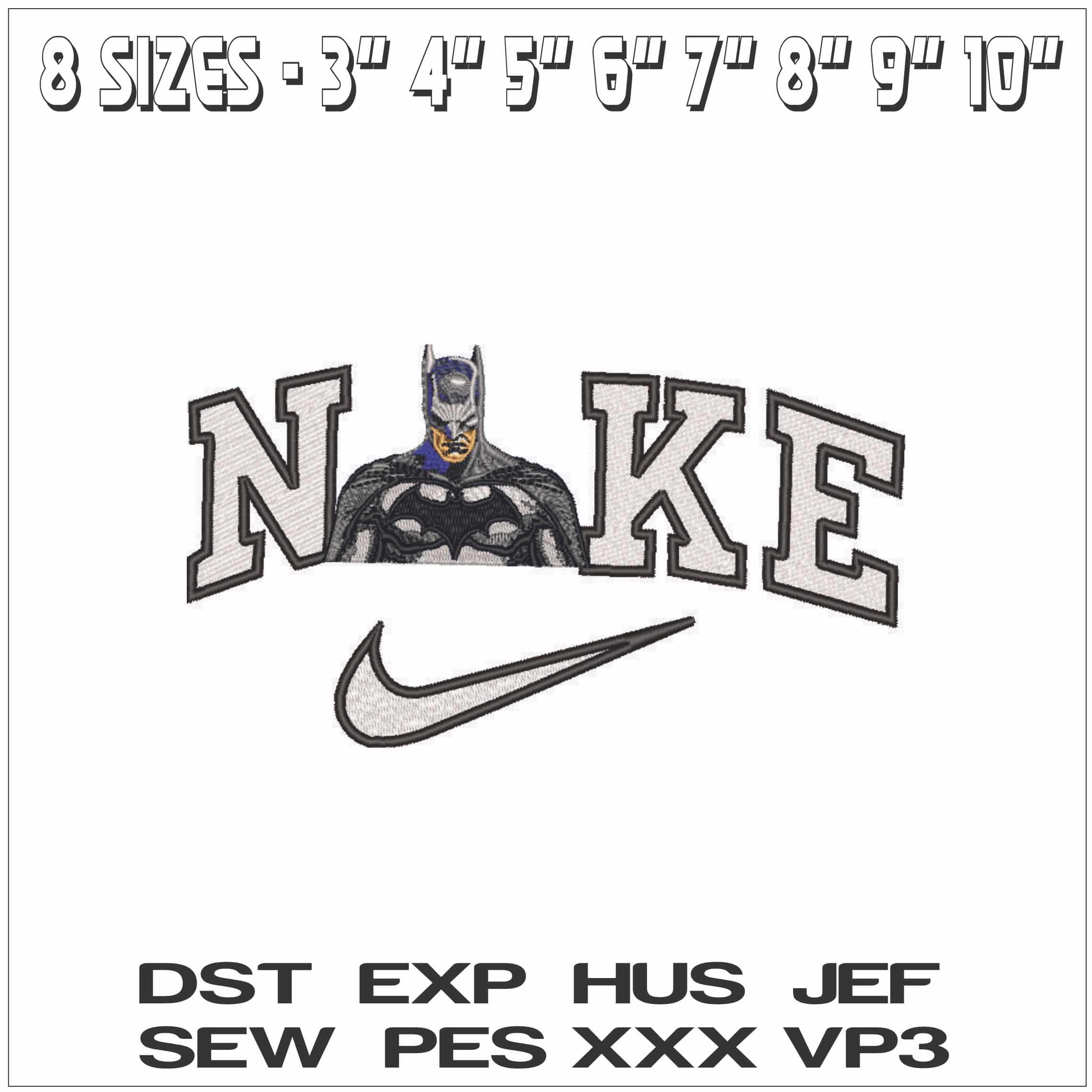 Nike Batman Torso-Elegant embroidery design file - instant download — view 2