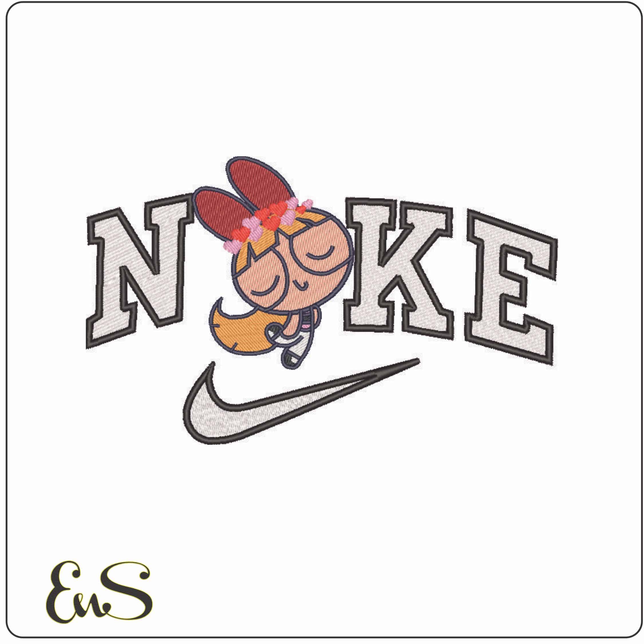 Nike Blossom  - Powerpuff Girls-Elegant embroidery design file - instant download
