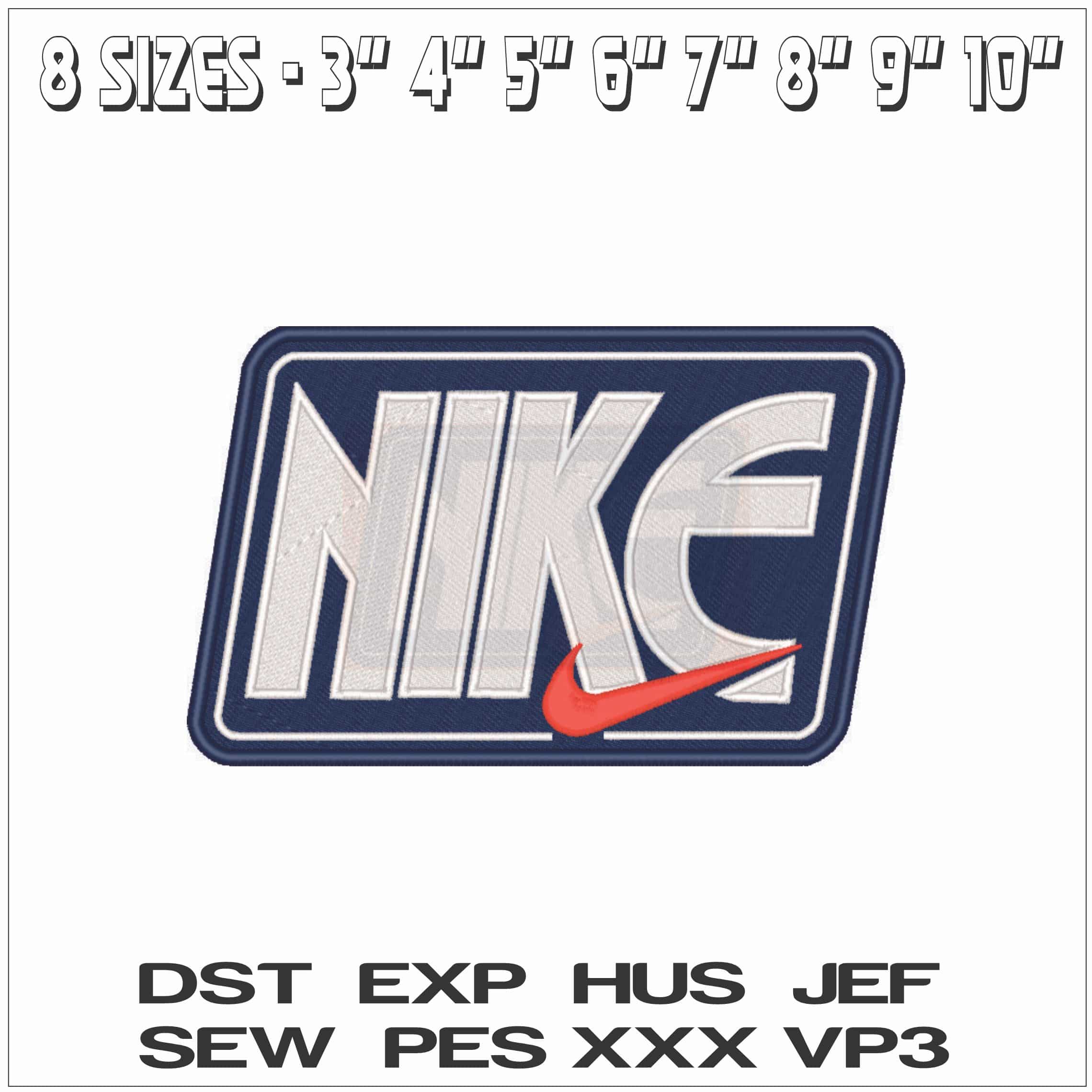 Nike Blue outline-Elegant embroidery design file - instant download — view 2
