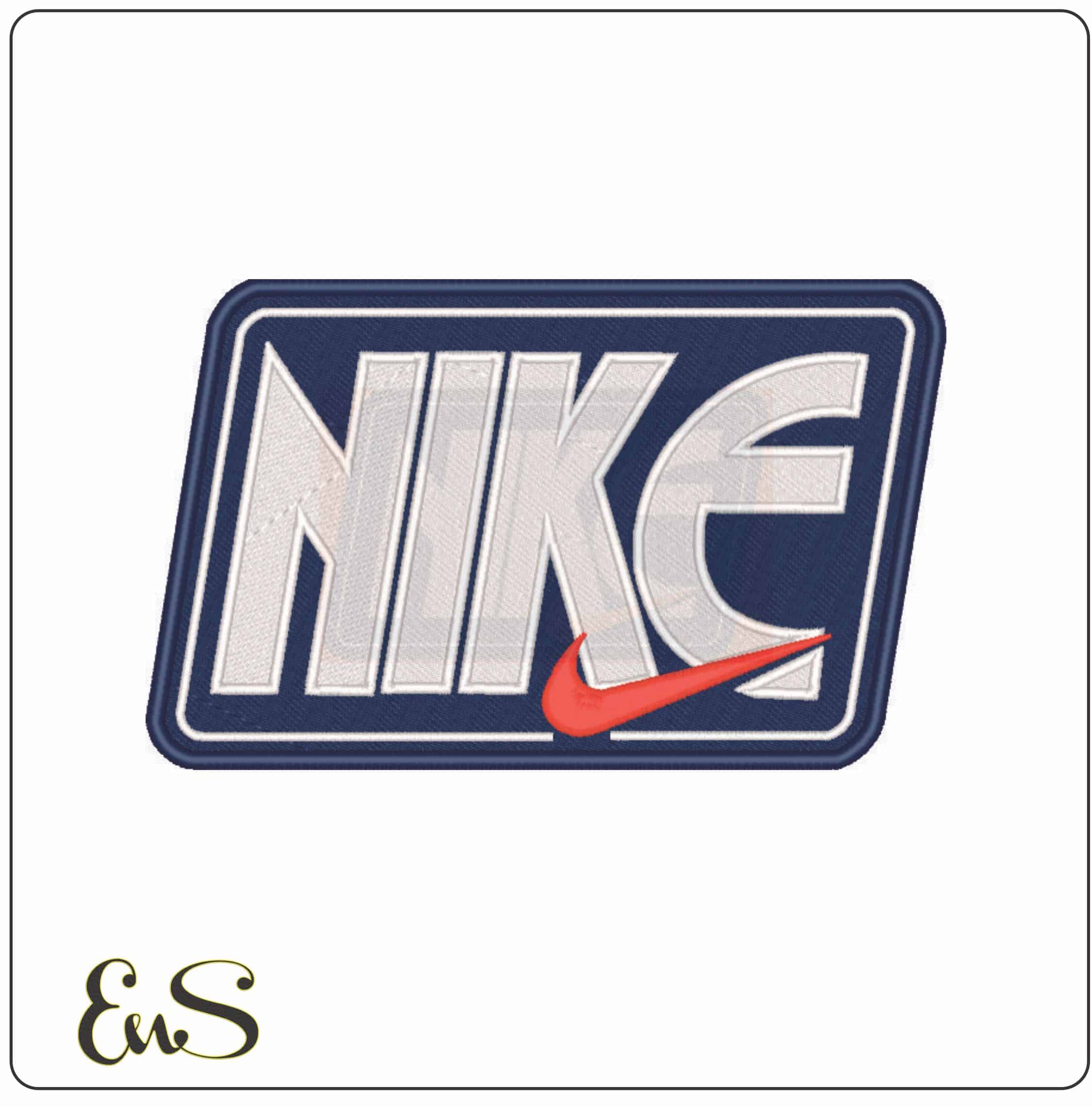 Nike Blue outline-Elegant embroidery design file - instant download
