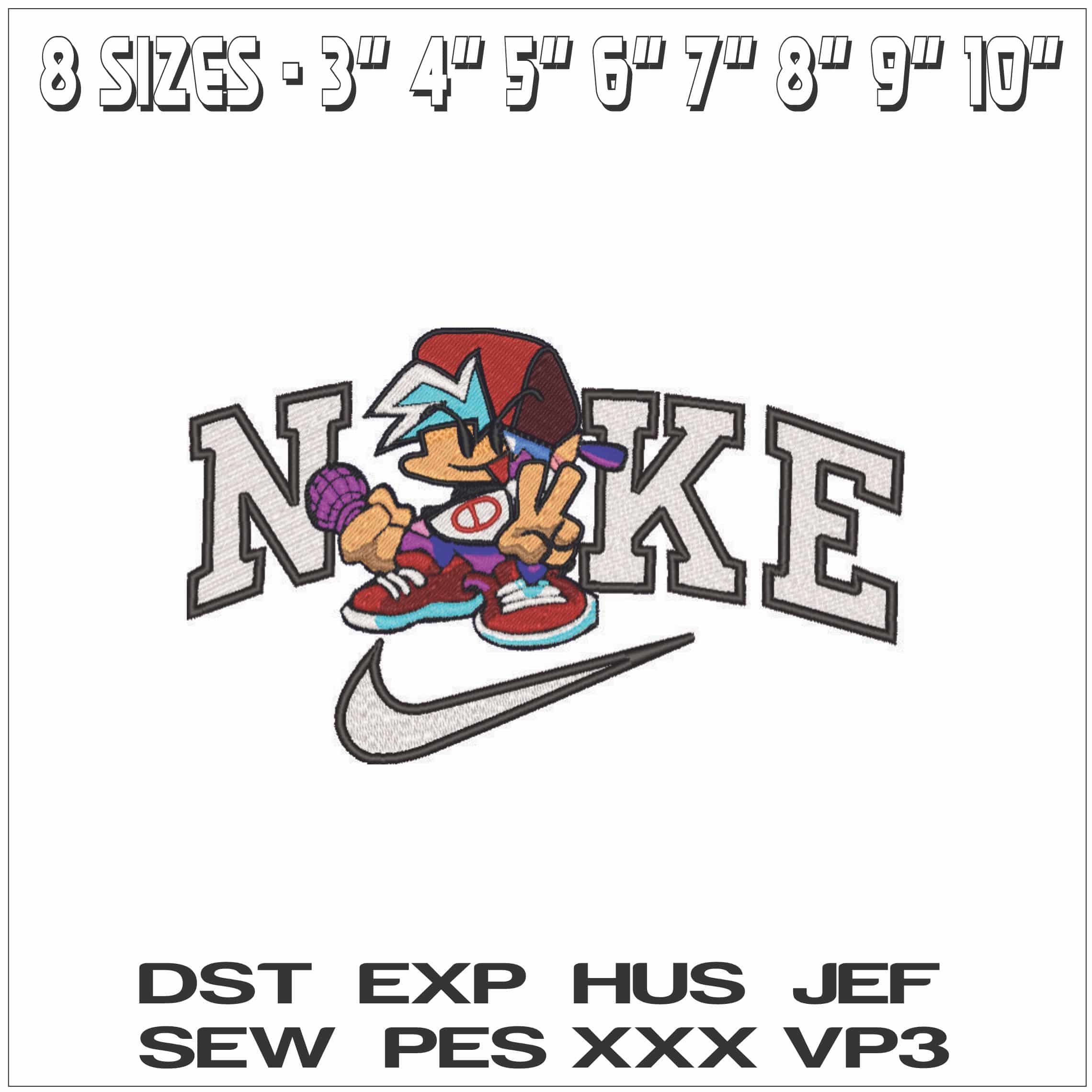 Nike Boyfriend - Friday Night Funkin-Elegant embroidery design file - instant download — view 2