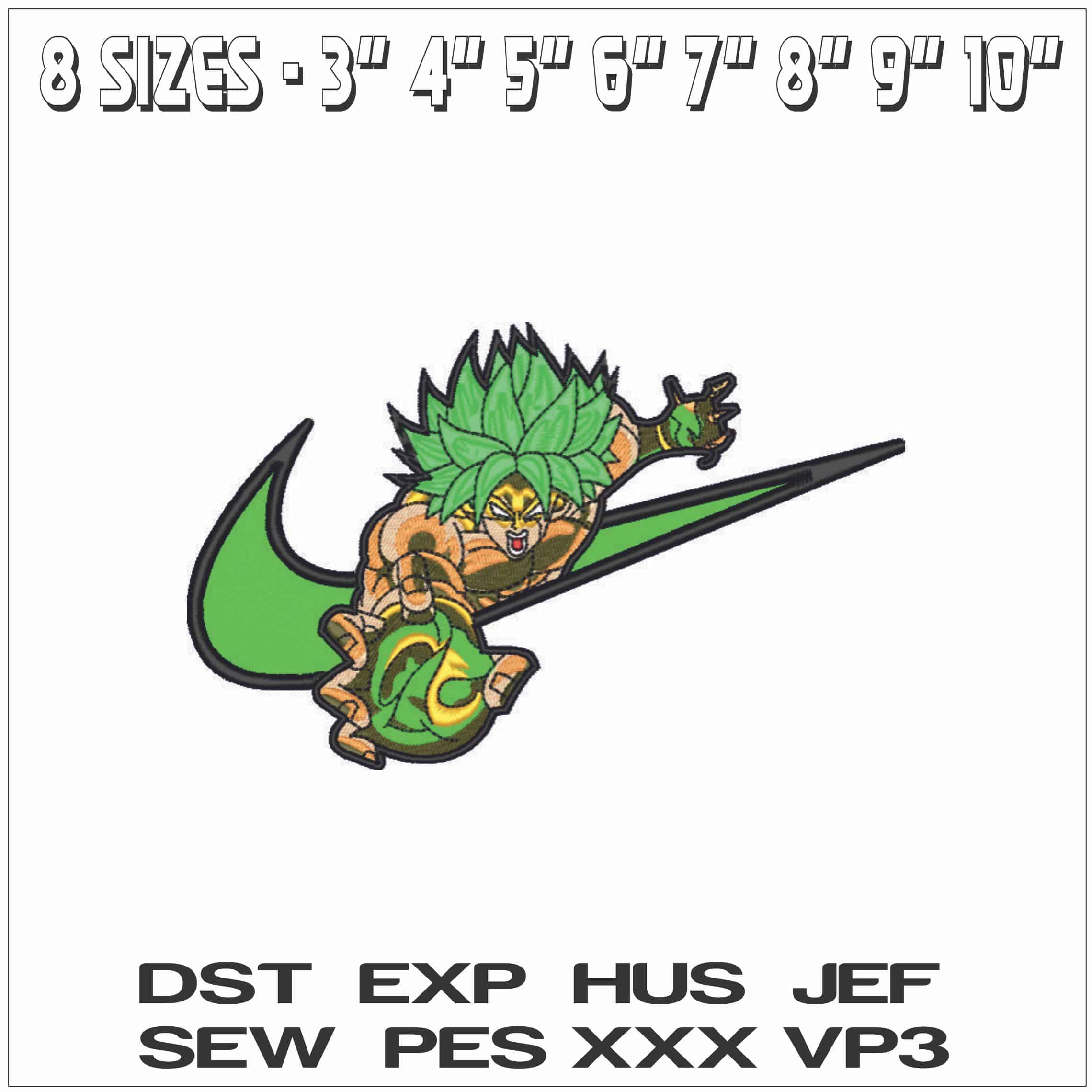 Nike Broly Sayayin - Dragon Ballz - Anime-Elegant embroidery design file - instant download — view 2