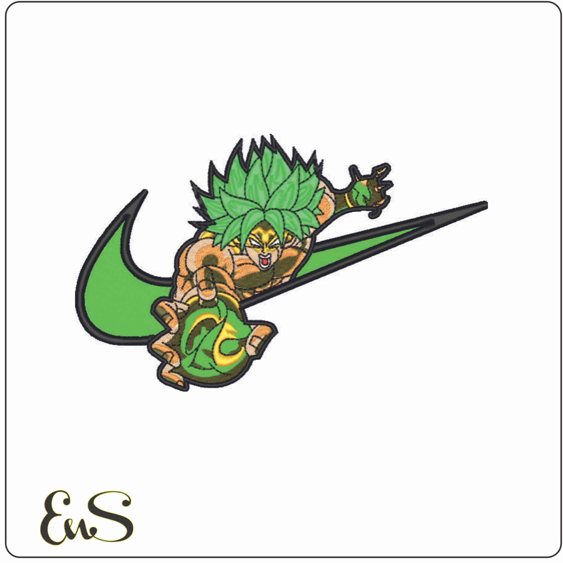 Nike Broly Sayayin - Dragon Ballz - Anime-Elegant embroidery design file - instant download