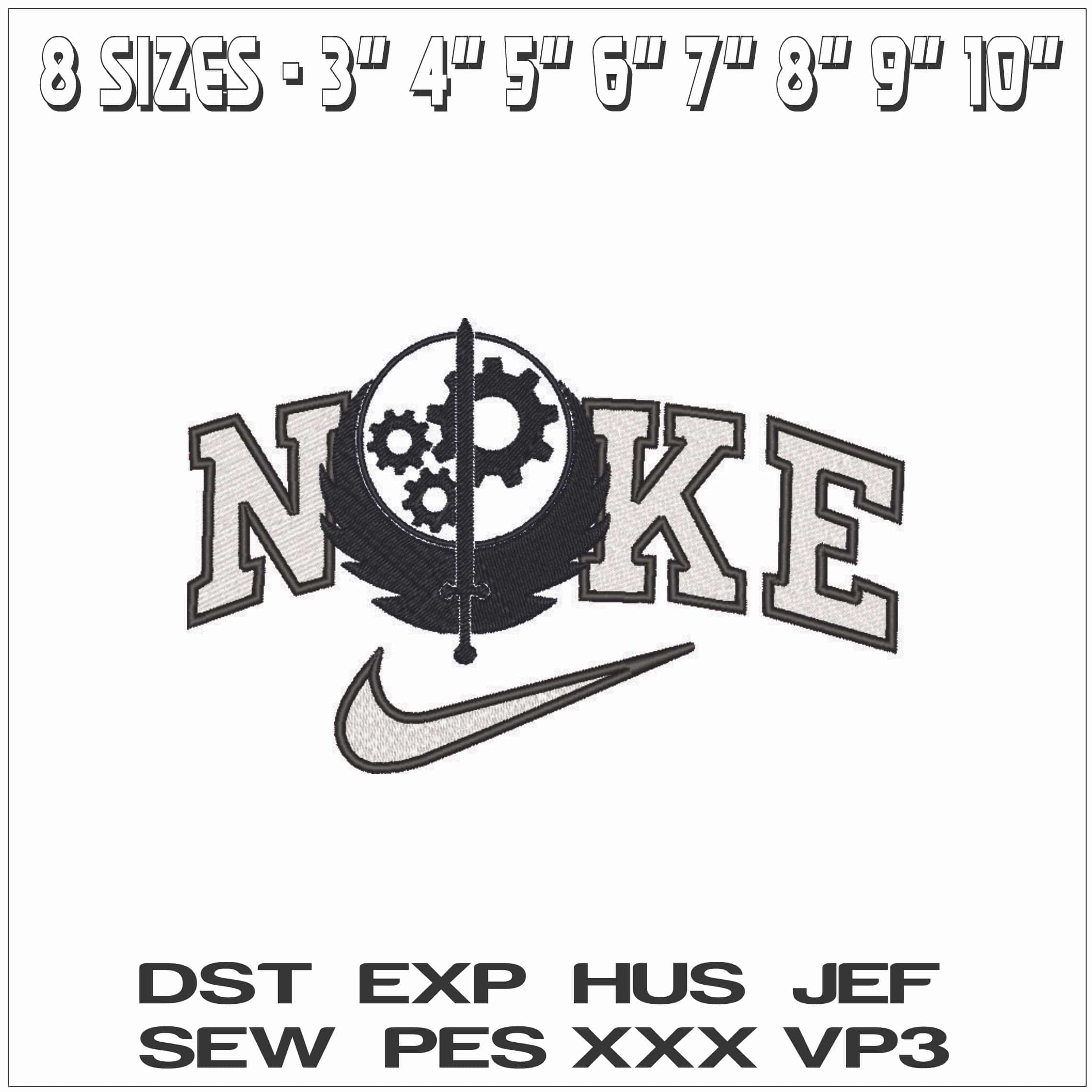 Nike Brotherhood of Steel - Fallout-Elegant embroidery design file - instant download — view 2