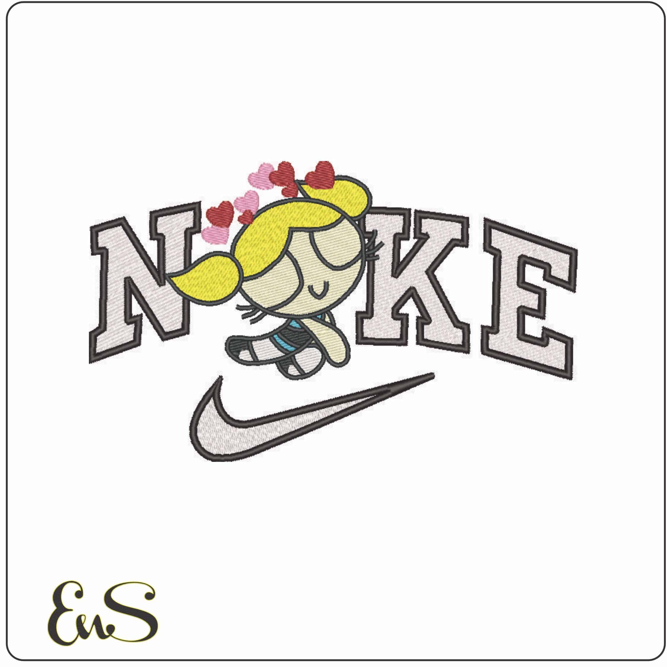 Nike Bubbles  - Powerpuff Girls-Elegant embroidery design file - instant download