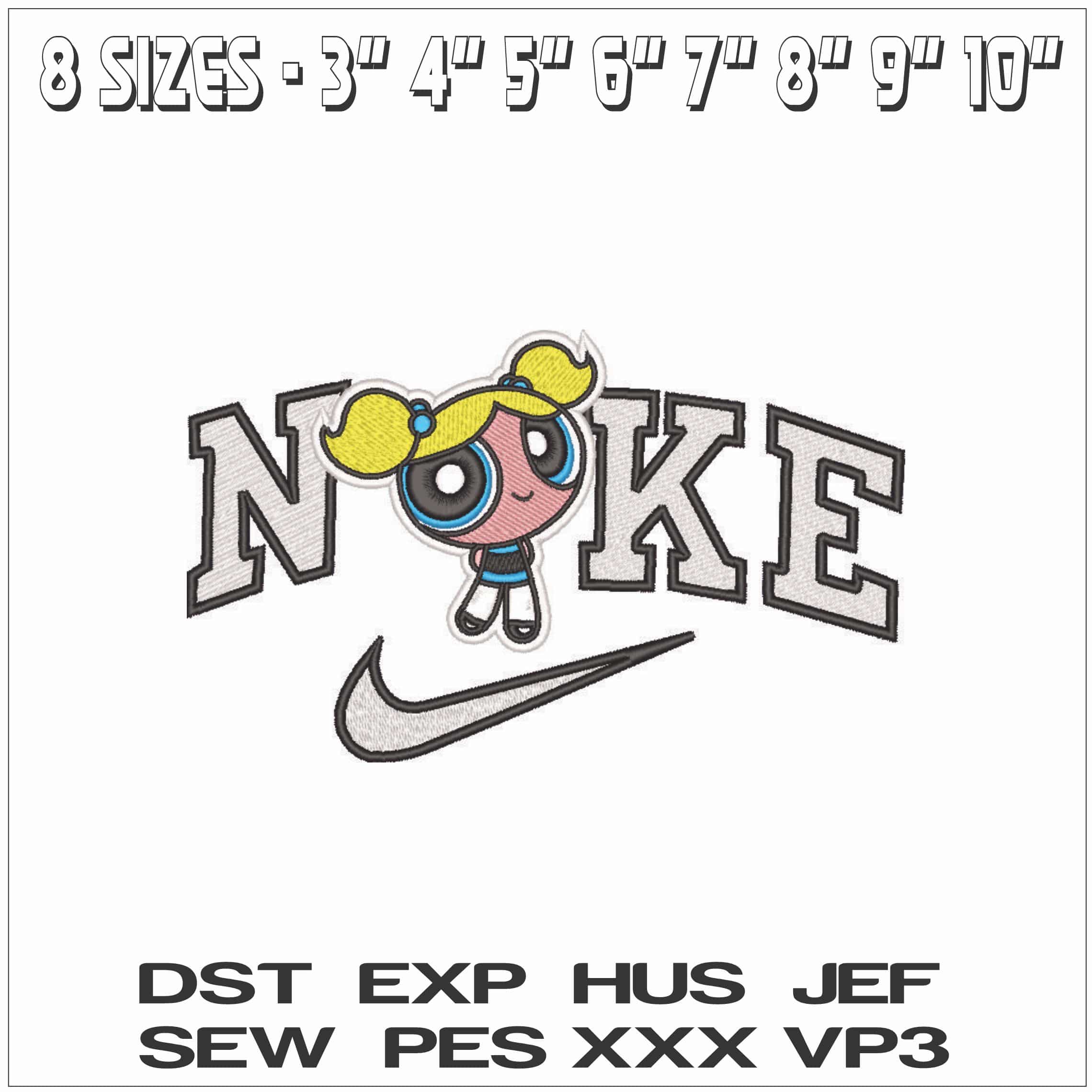 Nike Bubbles Posing - Powerpuff Girls-Elegant embroidery design file - instant download — view 2