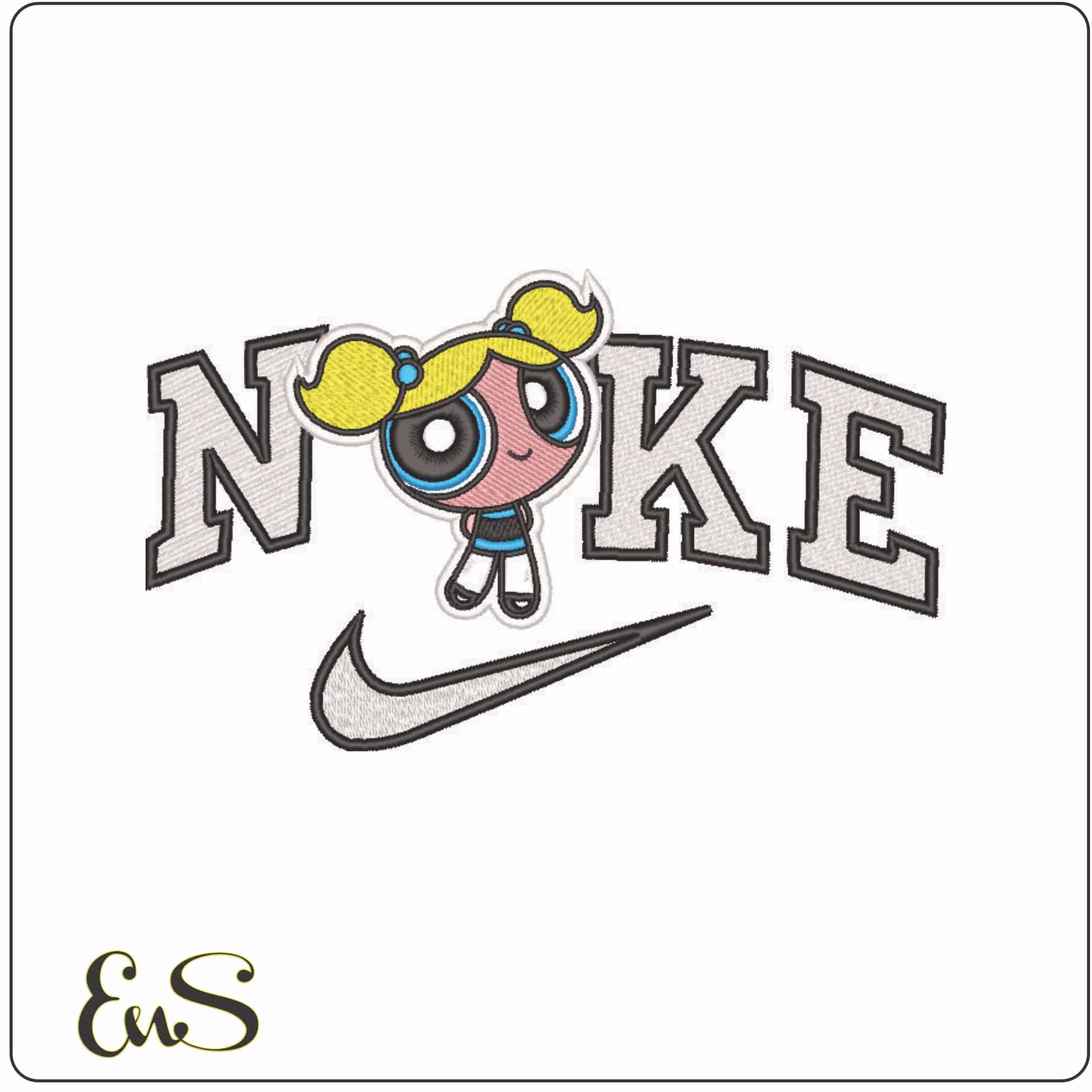 Nike Bubbles Posing - Powerpuff Girls-Elegant embroidery design file - instant download