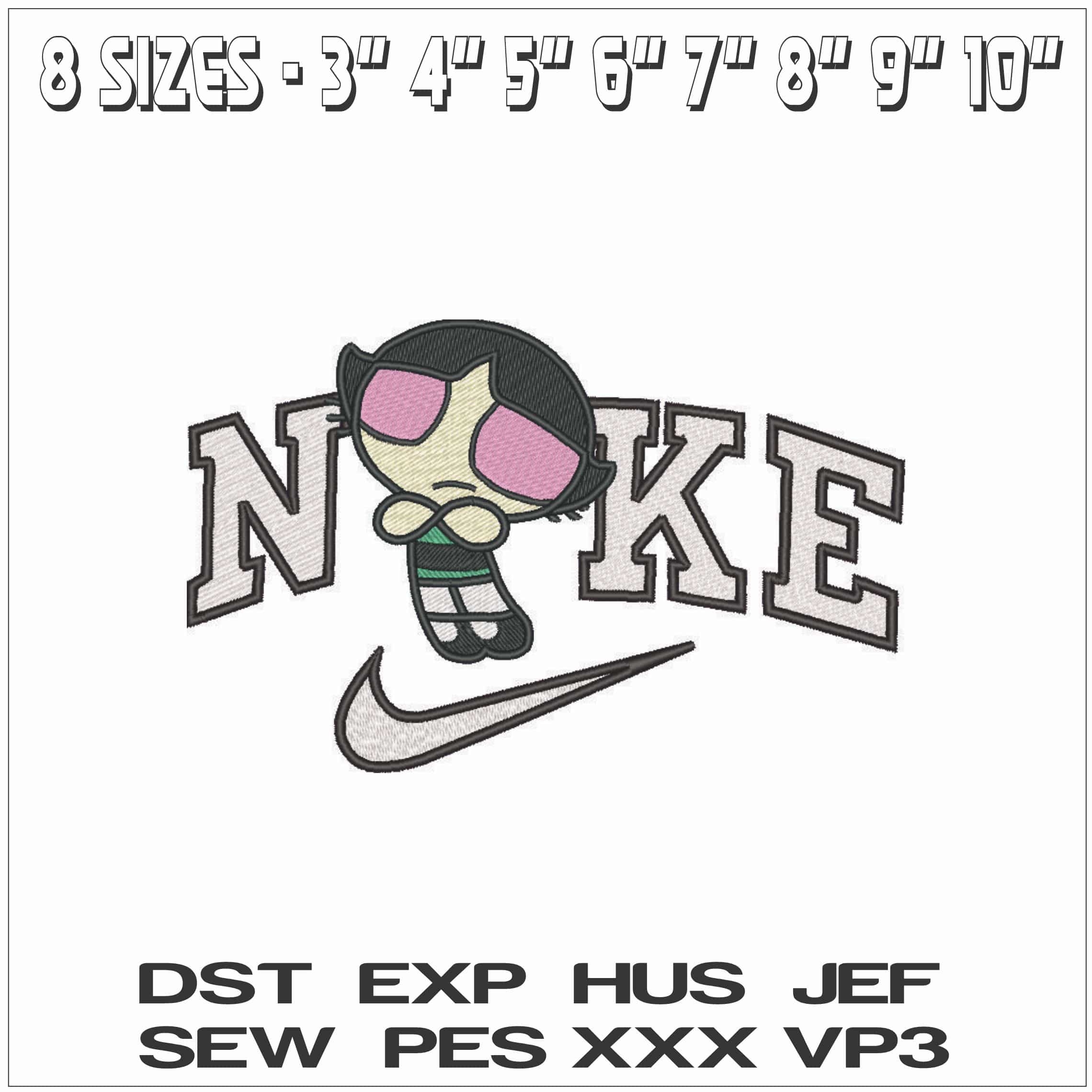 Nike Buttercup - Powerpuff Girl-Elegant embroidery design file - instant download — view 2